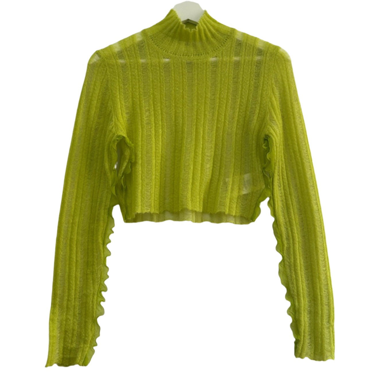 Fendi Lime Green Long Sleeve Top