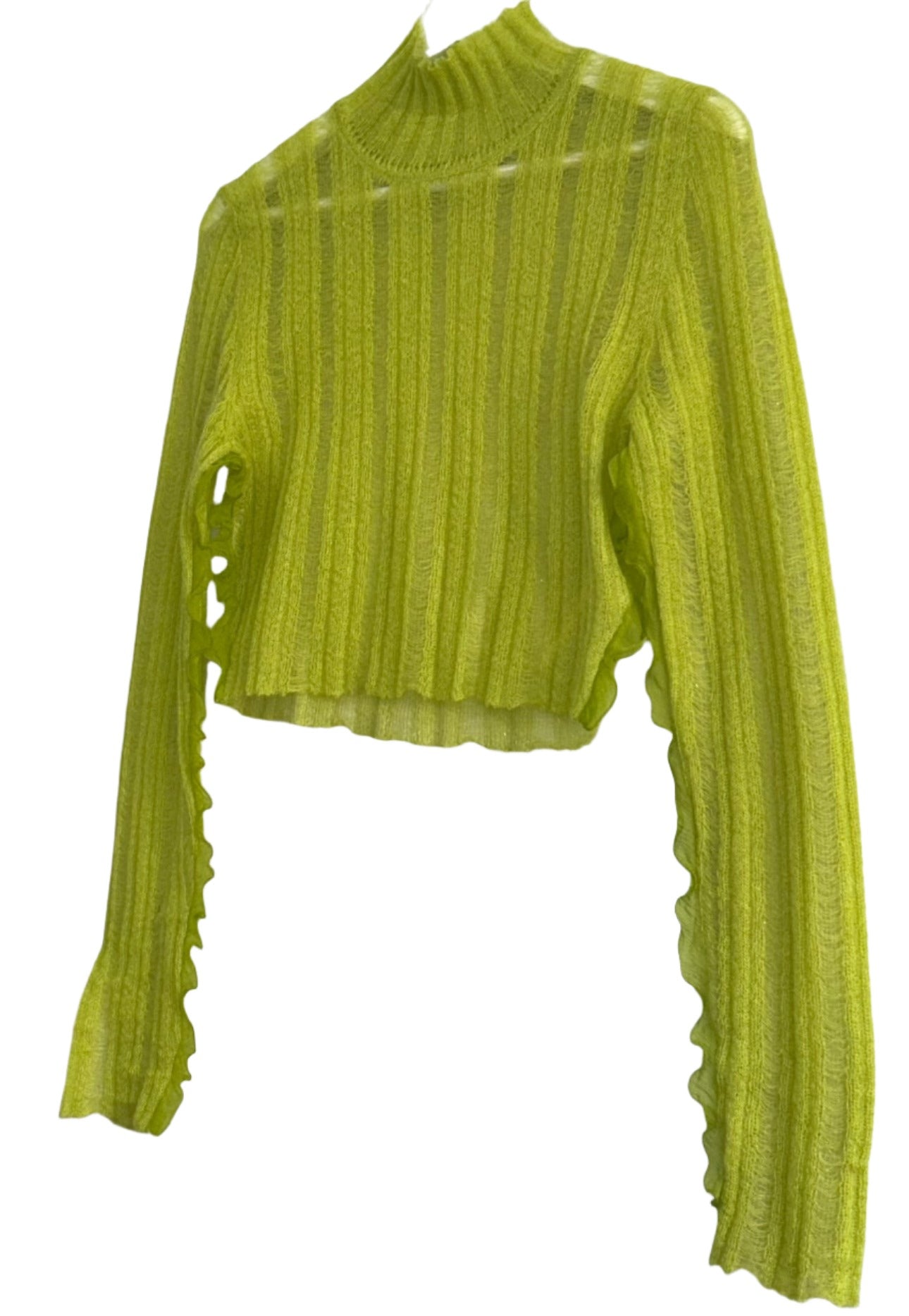 Fendi Lime Green Long Sleeve Top