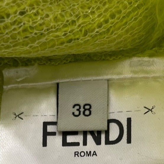 Fendi Lime Green Long Sleeve Top