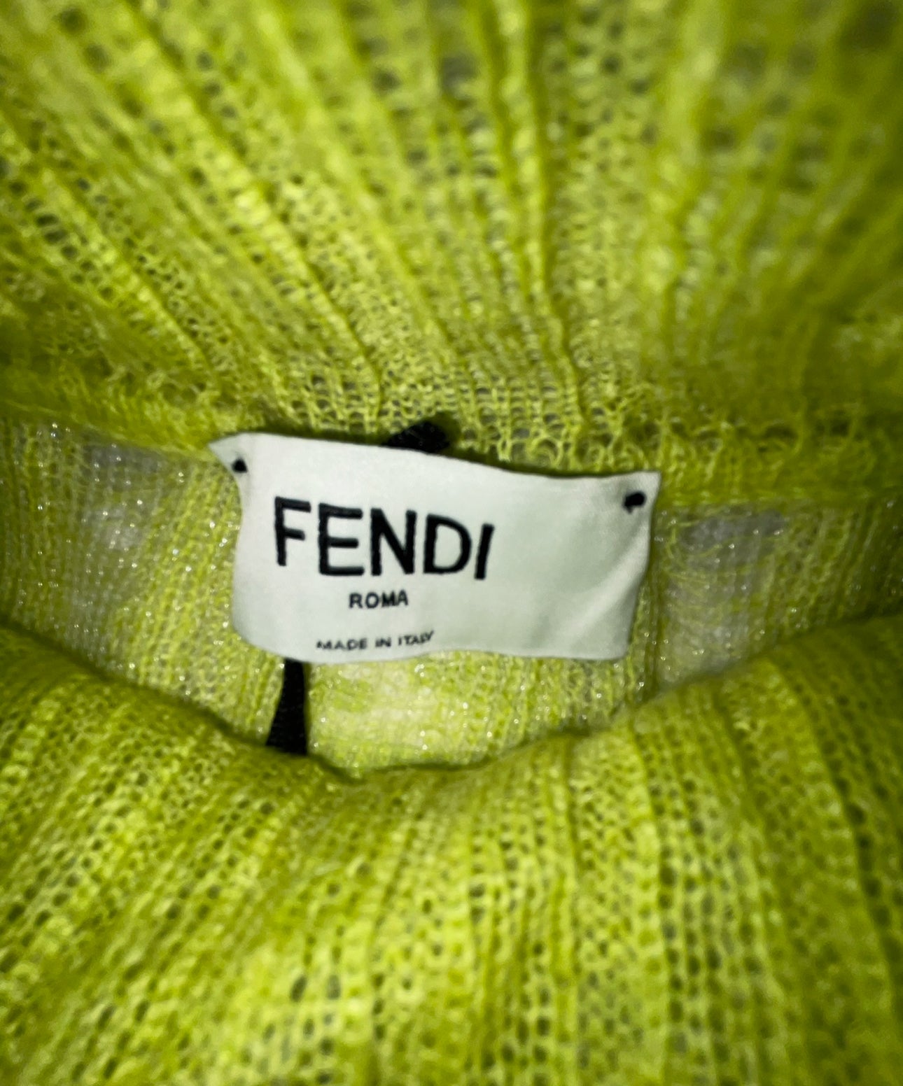 Fendi Lime Green Long Sleeve Top