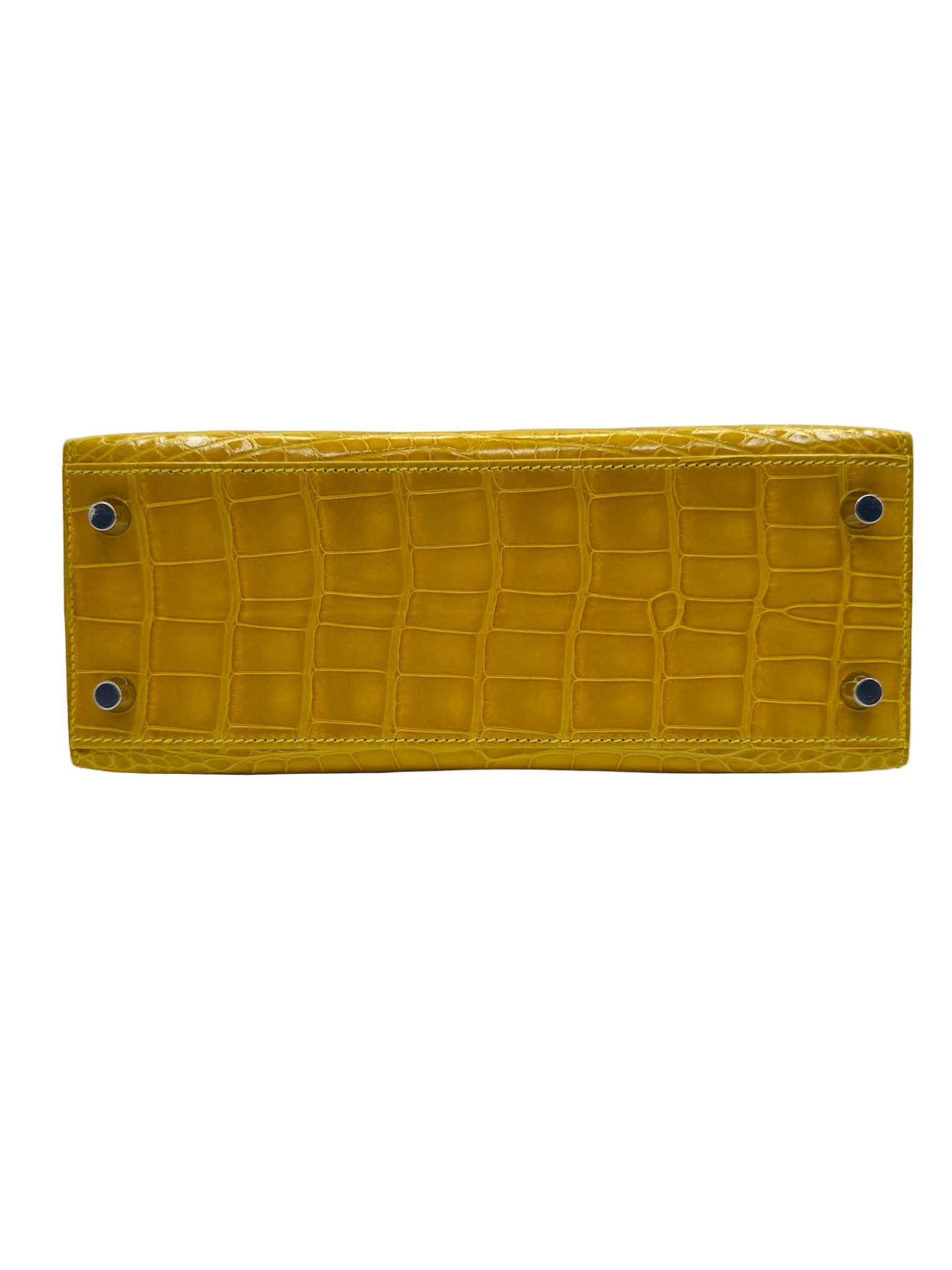 Hermès Kelly 25 Mimosa Yellow Alligator Palladium Hardware