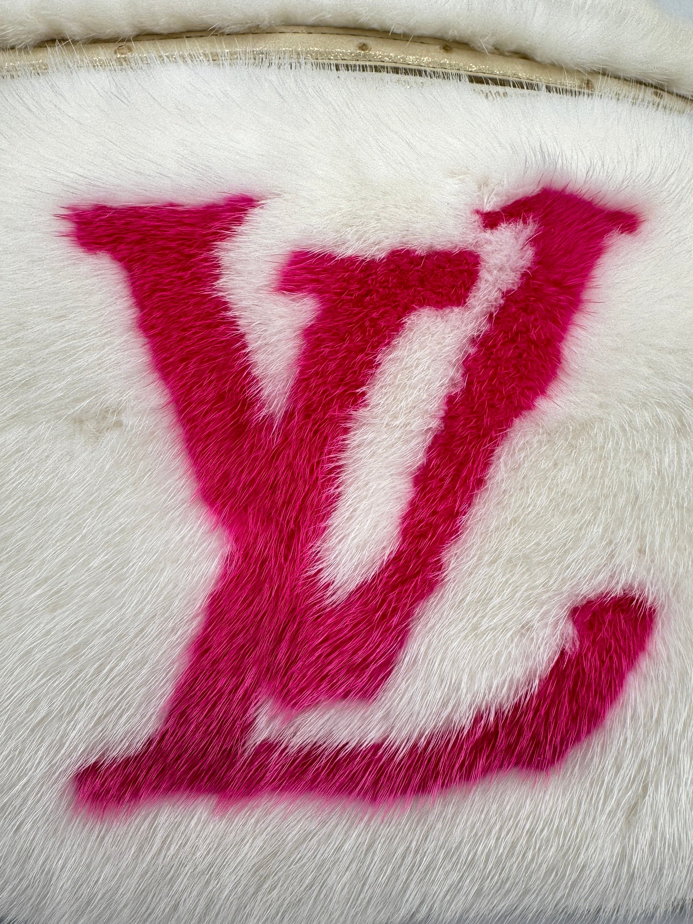 Louis Vuitton X Takashi Murakami White Mink Bumbag With Ostrich and Multicolors Monogram