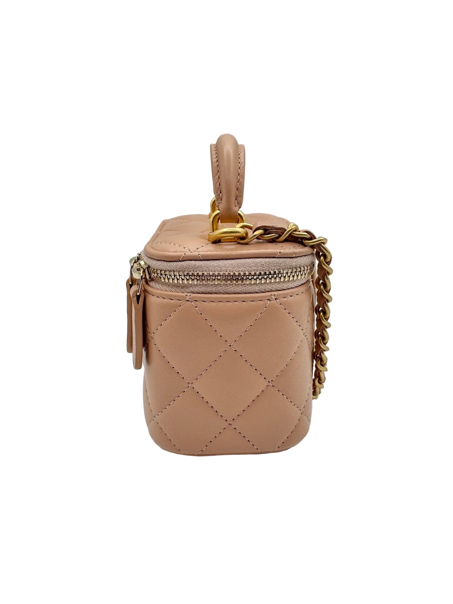 Chanel Beige Mini Top Handle Vanity Bag