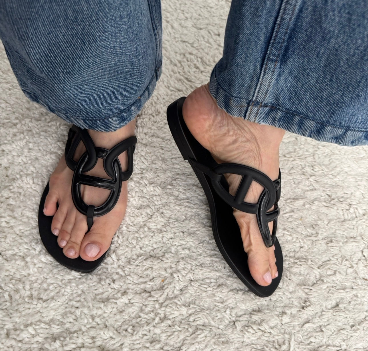 Hermès Egerie Black Sandal