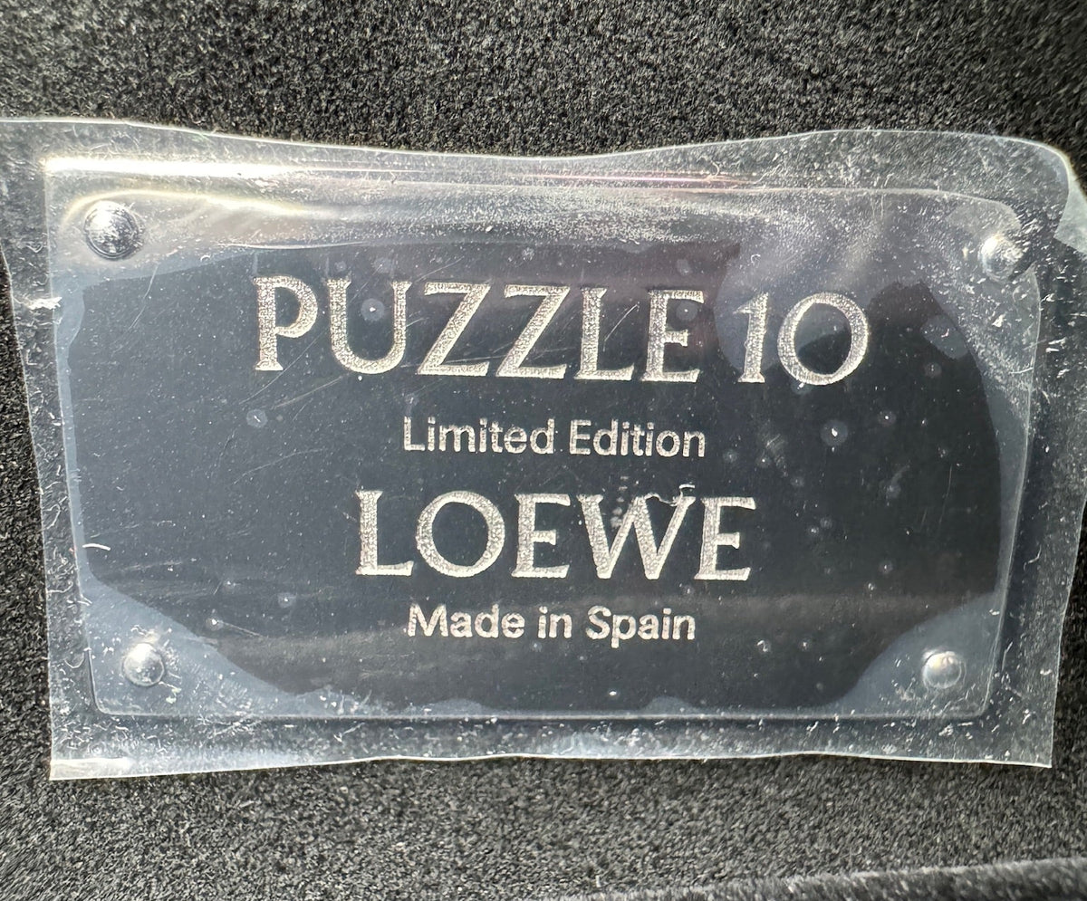 Loewe Green Suede Puzzle 10 Varsity Bag