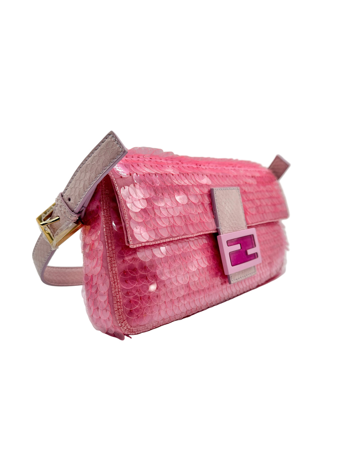 FENDI Pink Sequin Baguette
