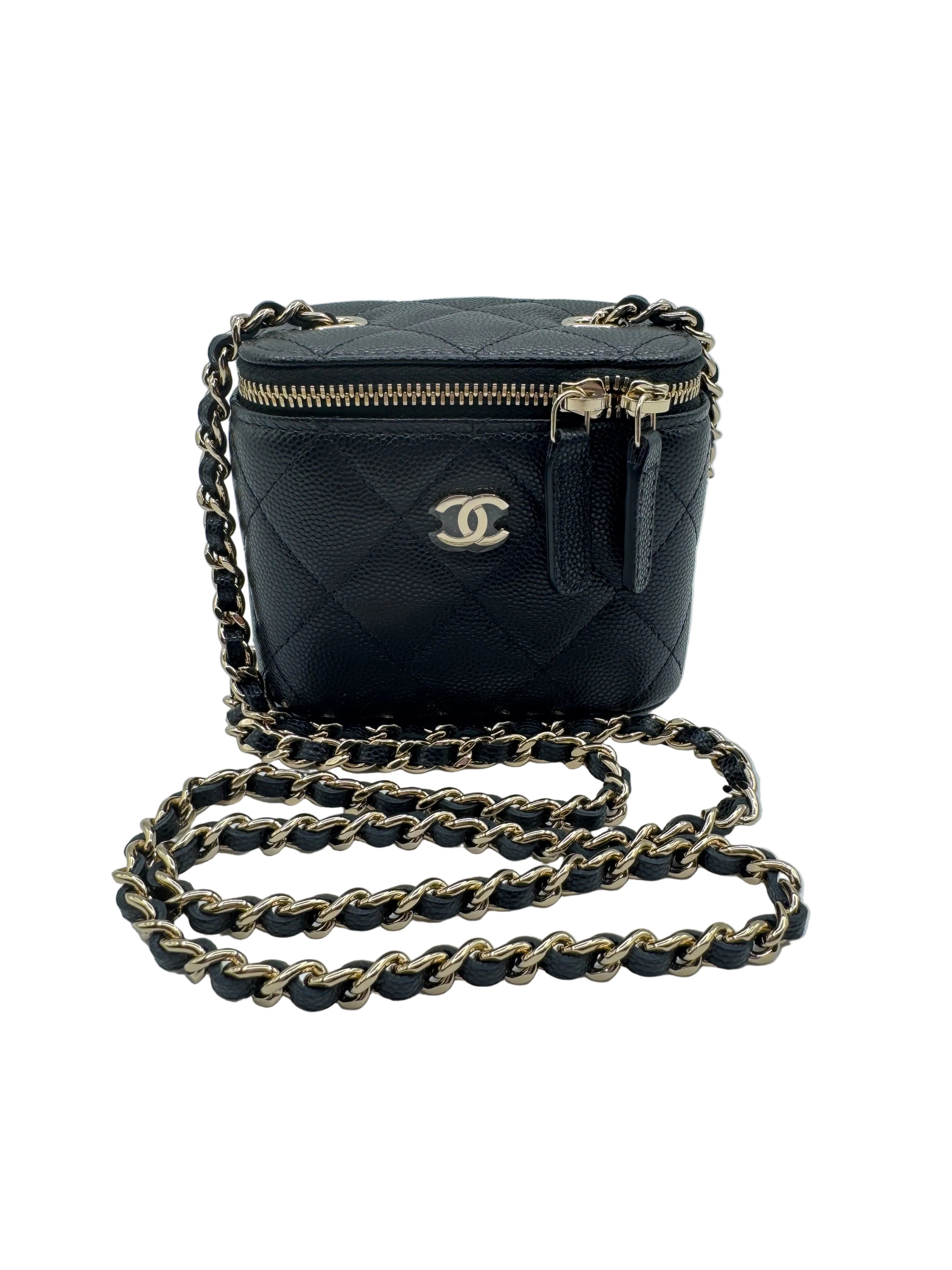 Chanel Black Caviar Mini Box Vanity Bag