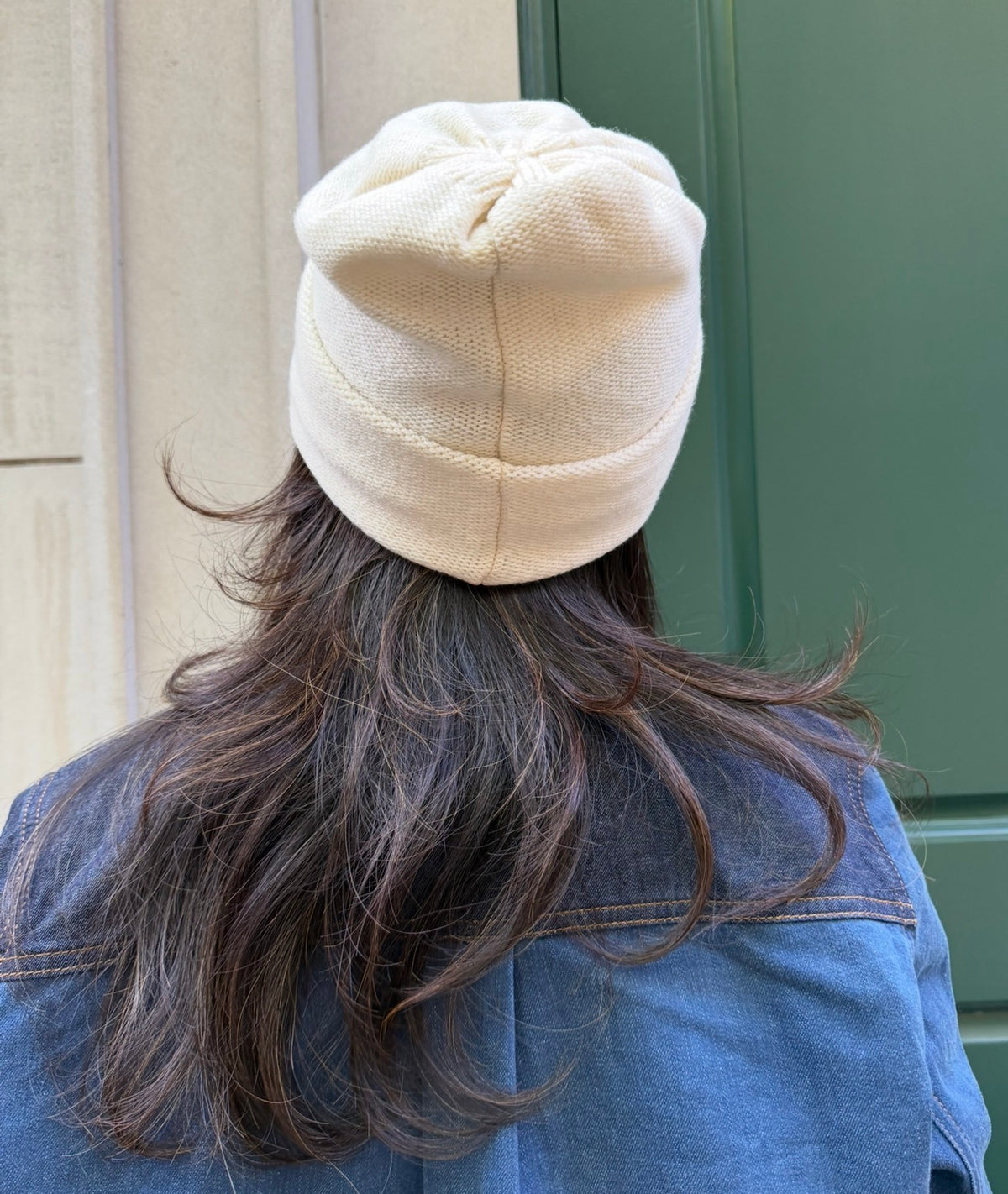 Chanel White Ivory Beanie with Black CC Logo