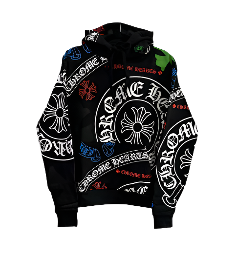 Chrome Hearts Black Stencil Hoodie - Size XS