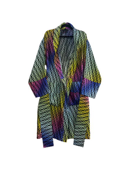 FENDACE Fendi X Versace Rainbow Silk Robe