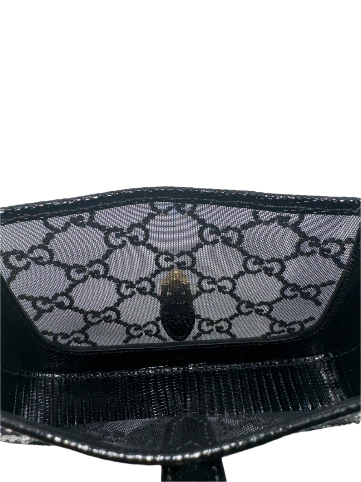 Gucci Mini Jackie Black Lizard Bag with GG Crystals