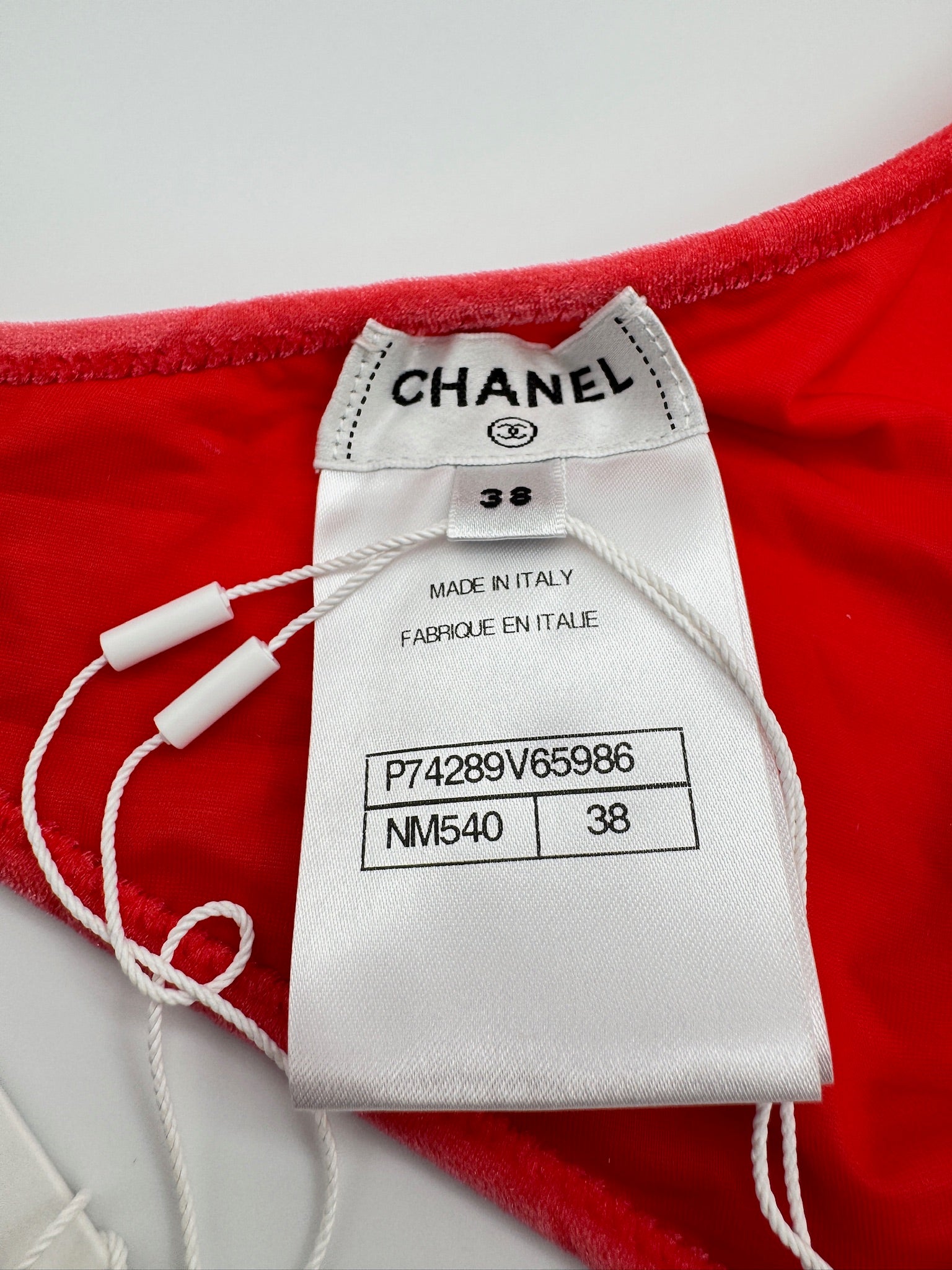 Chanel Coco Beach Coral Red Bikini Top and Bottom Set
