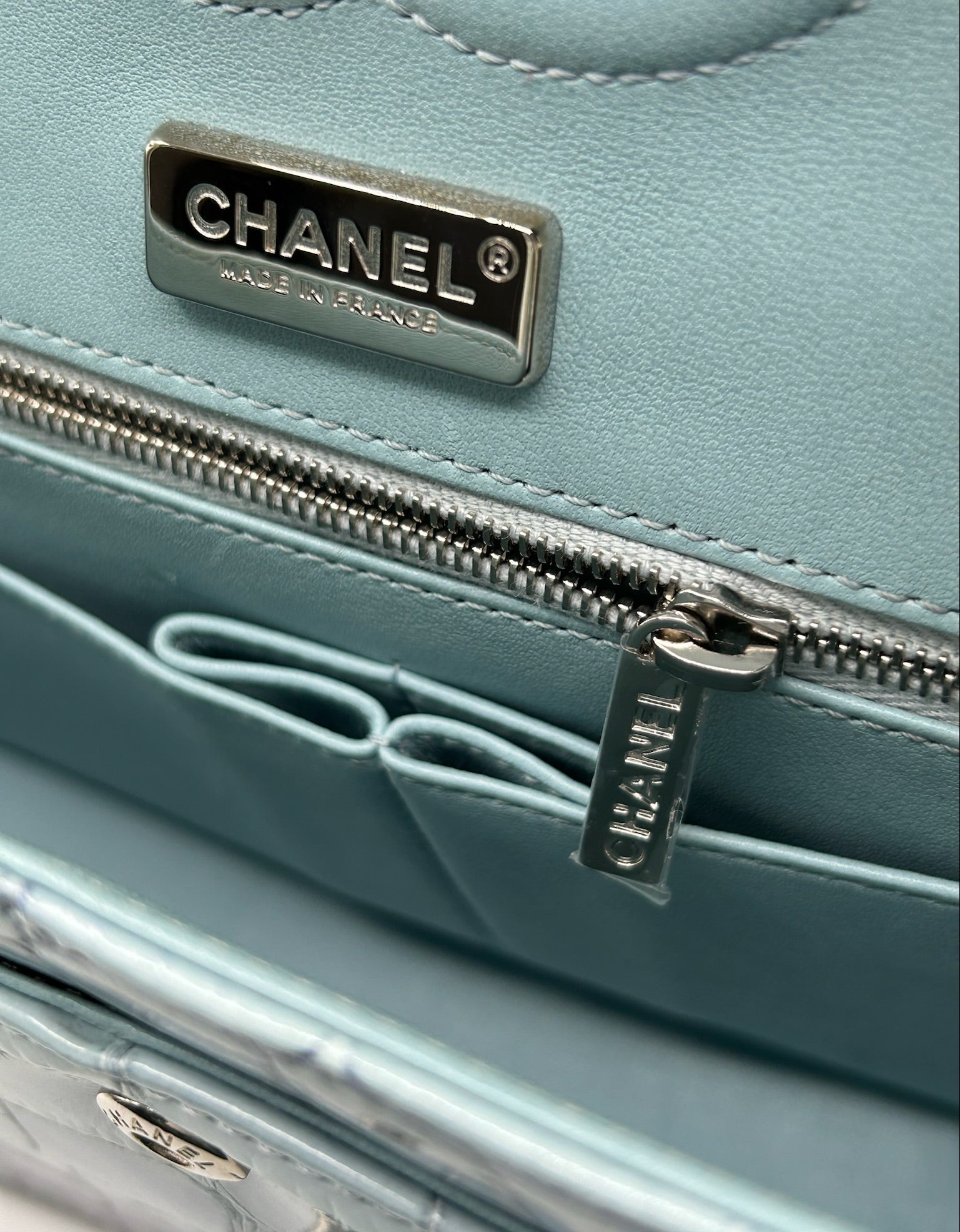 Chanel Ombre Blue Alligator Medium Flapbag