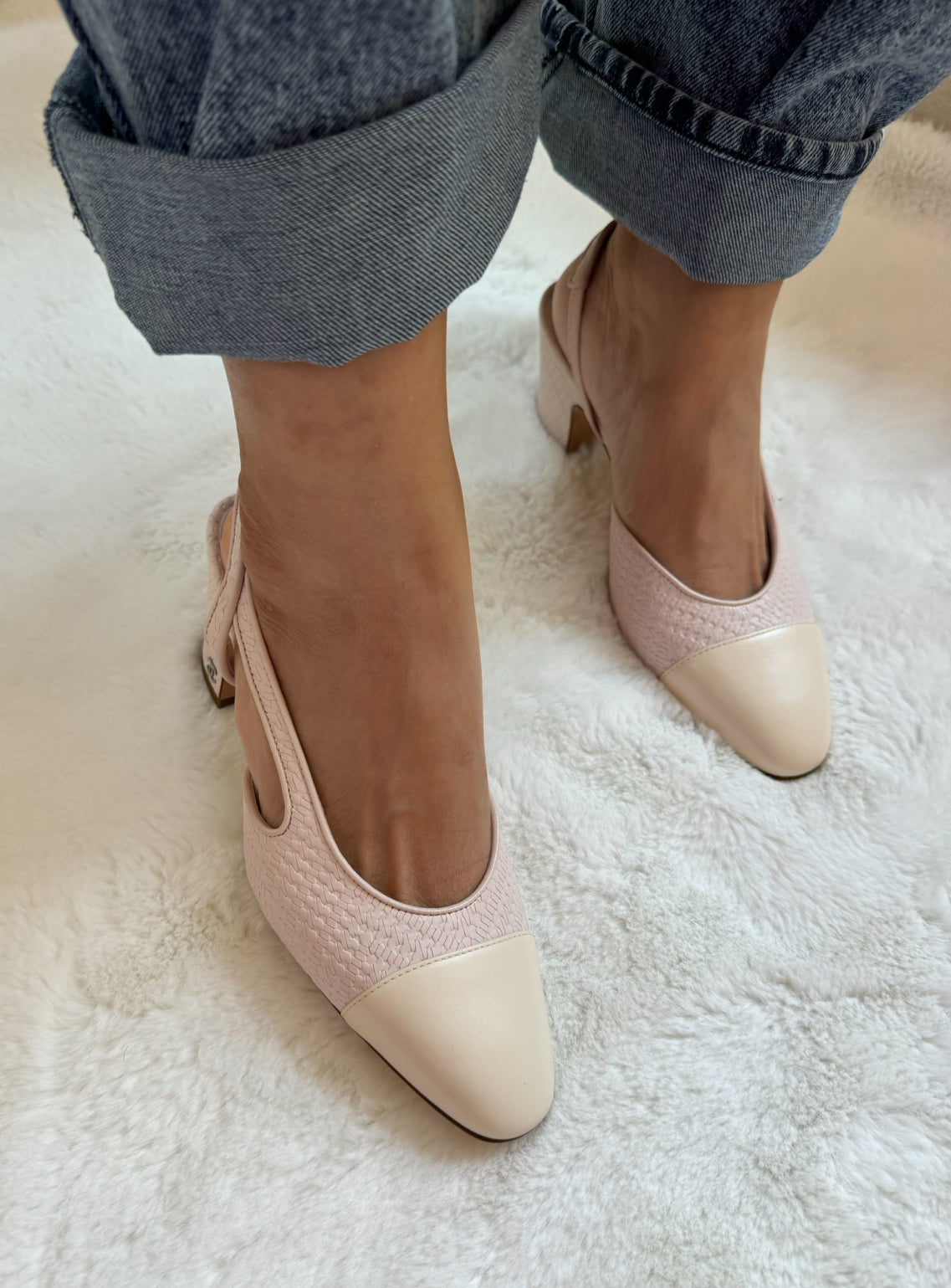 Chanel 2022 Light Pink Slingback Heels