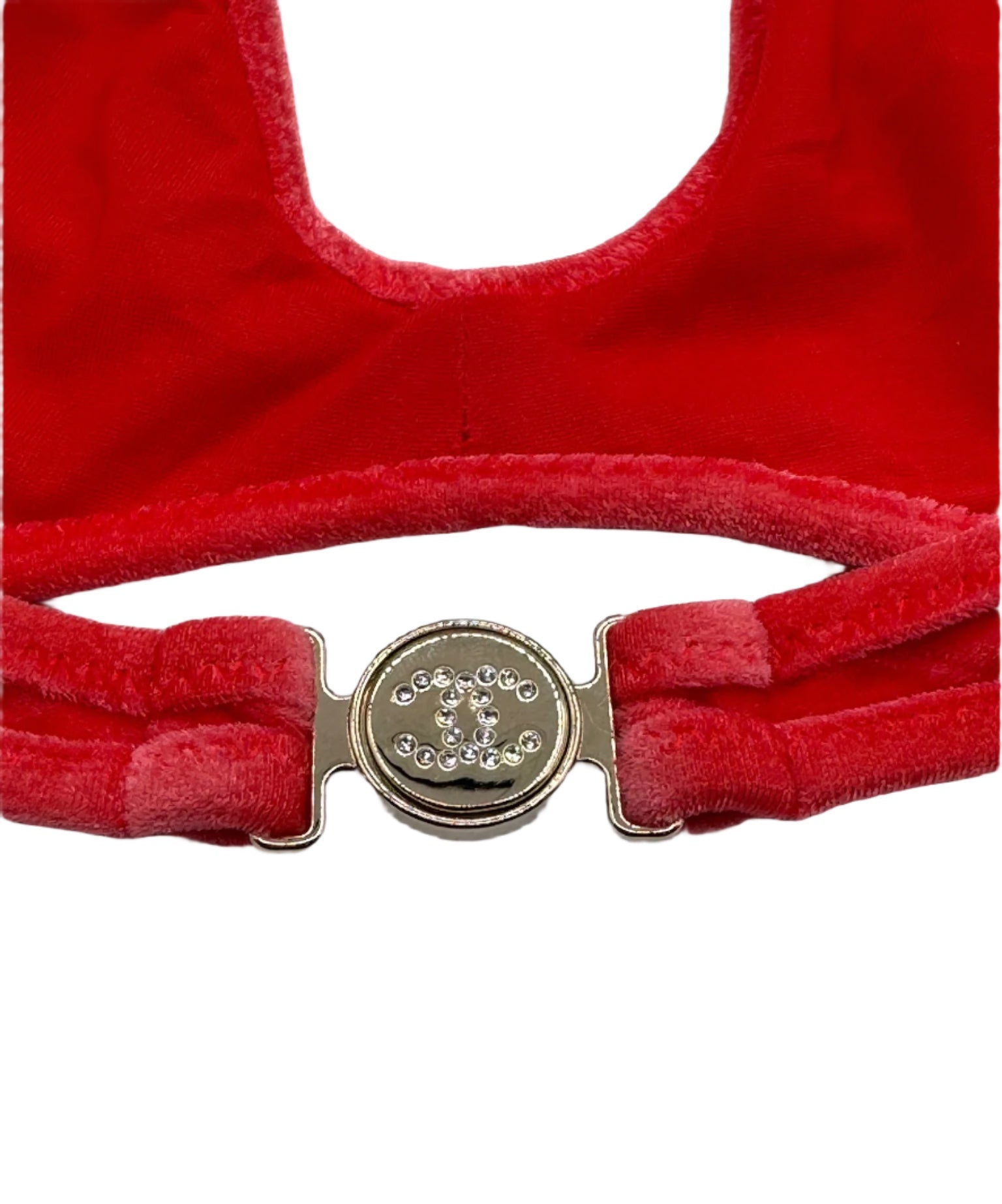 Chanel Coco Beach Coral Red Bikini Top and Bottom Set