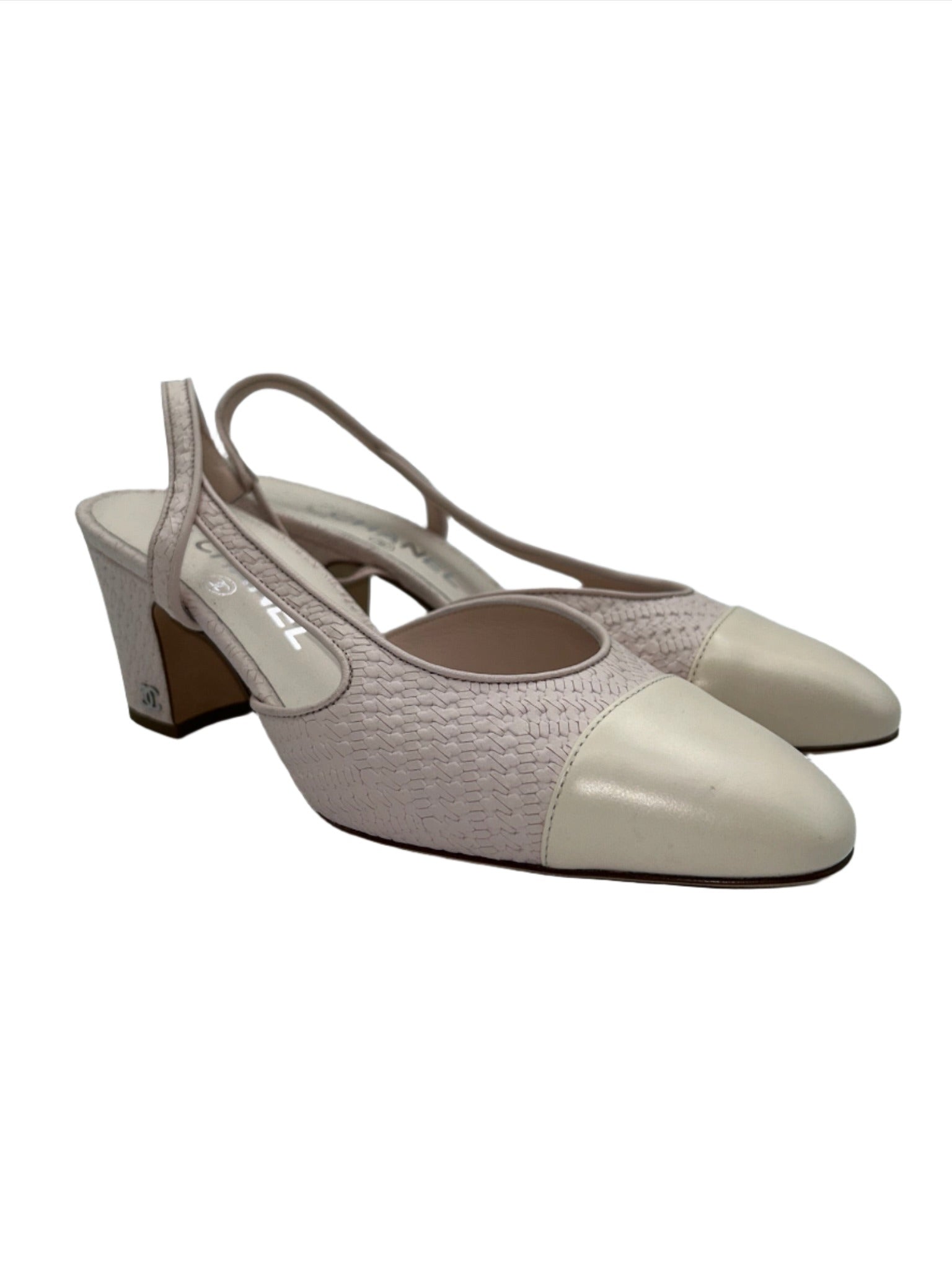 Chanel 2022 Light Pink Slingback Heels