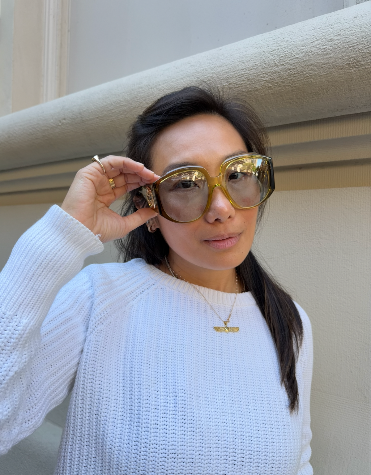 Gucci Khaki Green Oversized Sunglasses