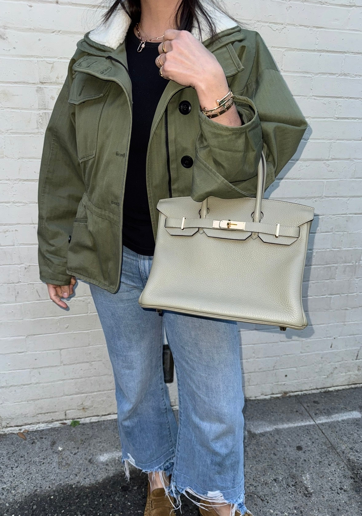 Hermès Birkin 30 Sauge Clemence Leather with Gold Hardware