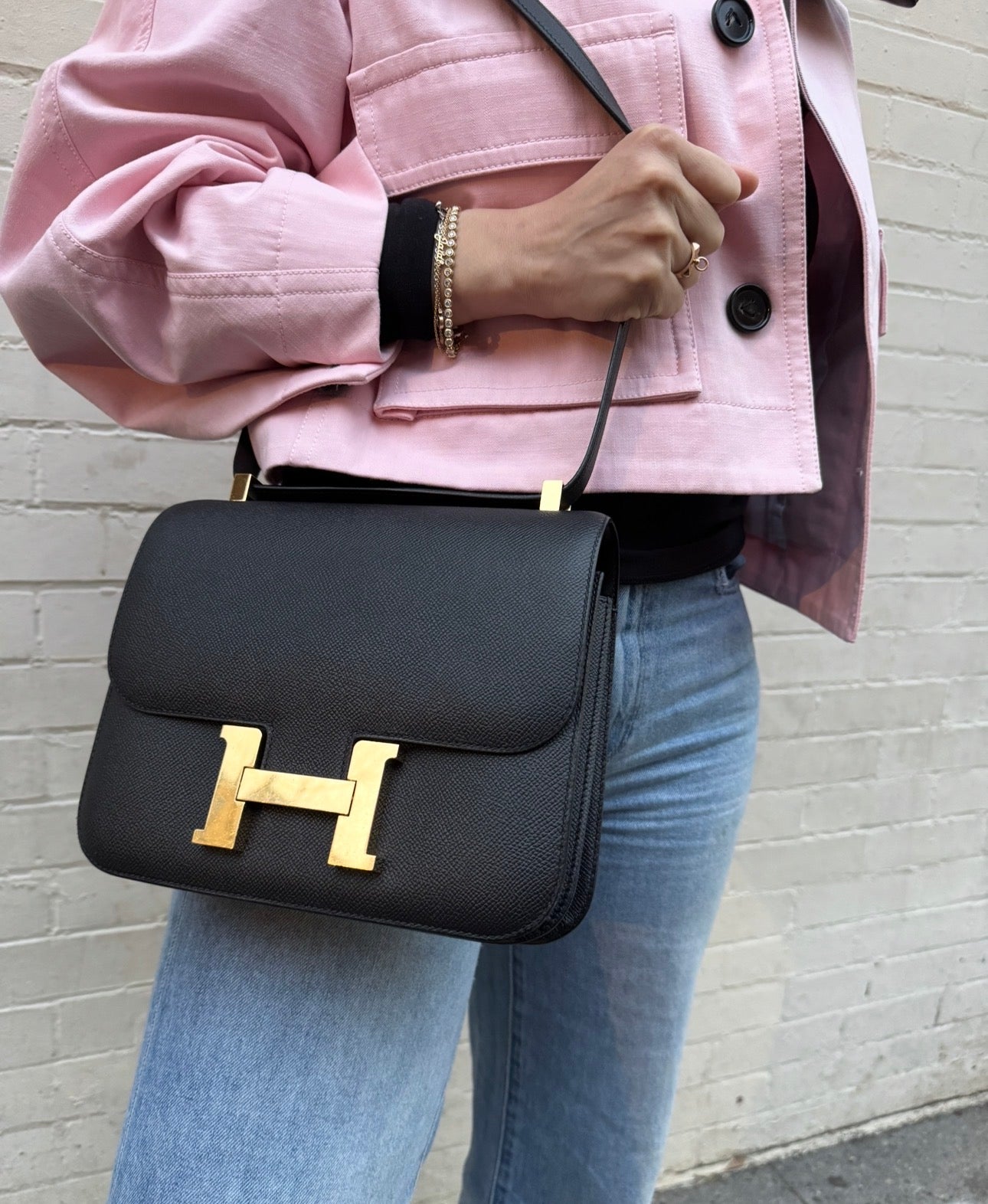 Hermès Constance 24 Black Noir Epsom Bag with Gold Hardware