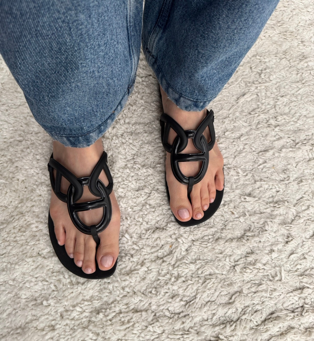 Hermès Egerie Black Sandal