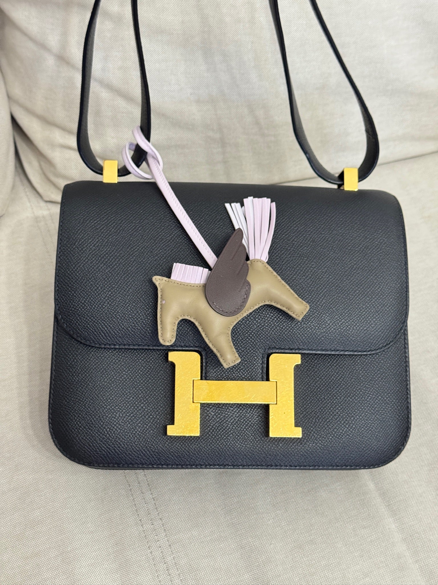 Hermès Rodeo PM Pegase Bag Charm Beige Marfa Mauve Pale Moka