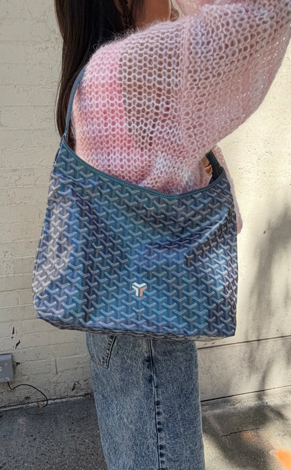Goyard Boheme Blue Pearly Iridescent Hobo Bag