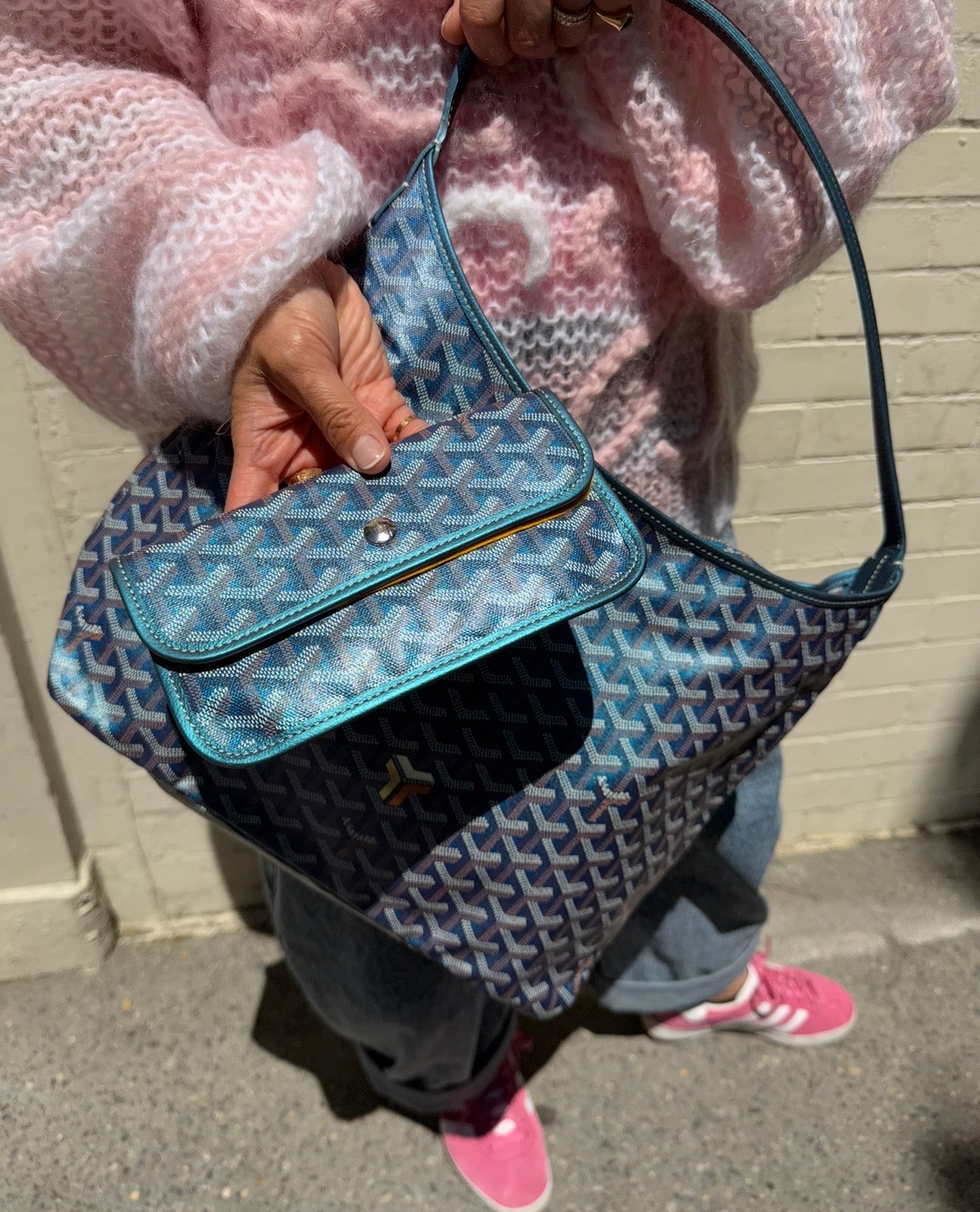 Goyard Boheme Blue Pearly Iridescent Hobo Bag