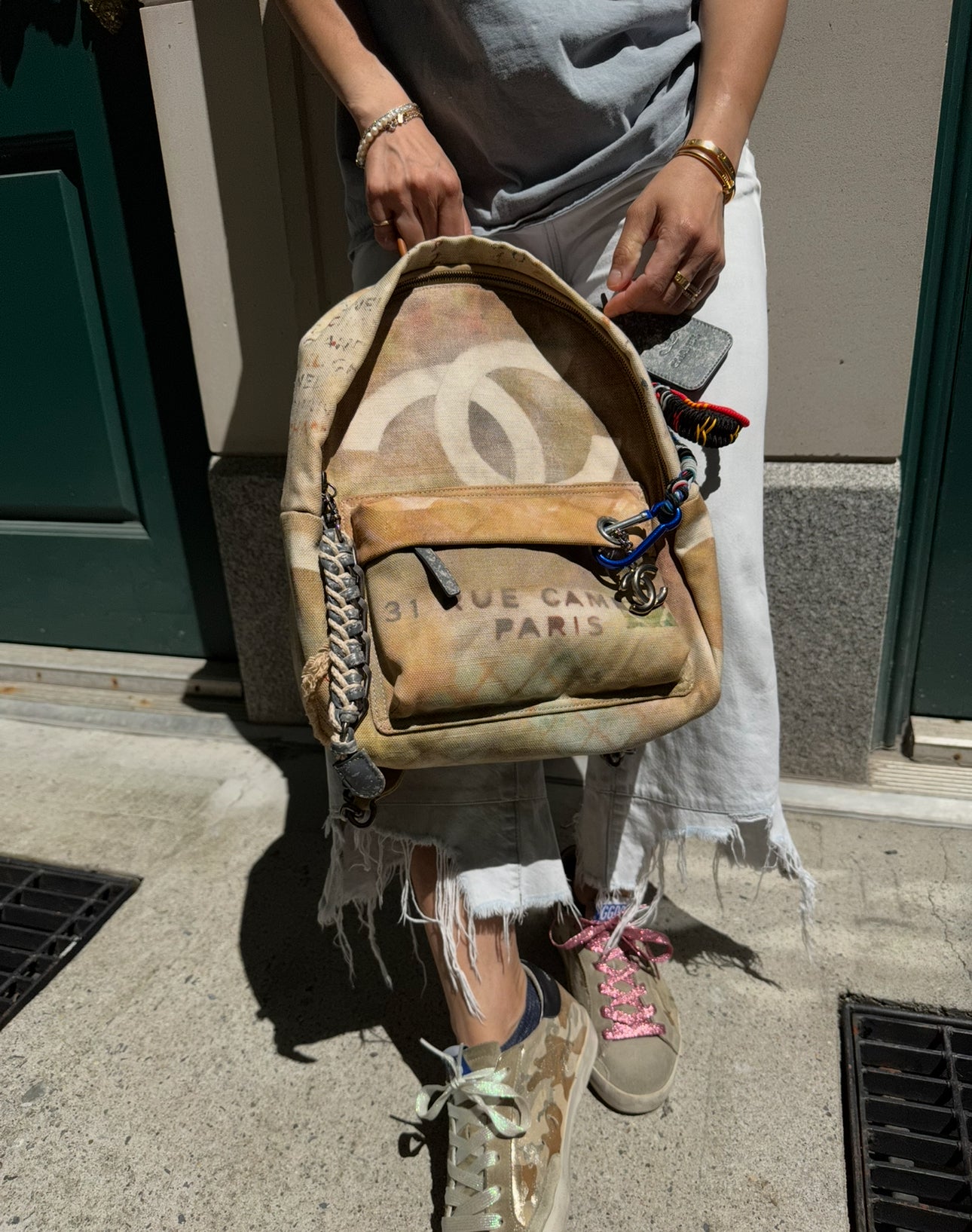 Chanel Canvas Graffiti Backpack