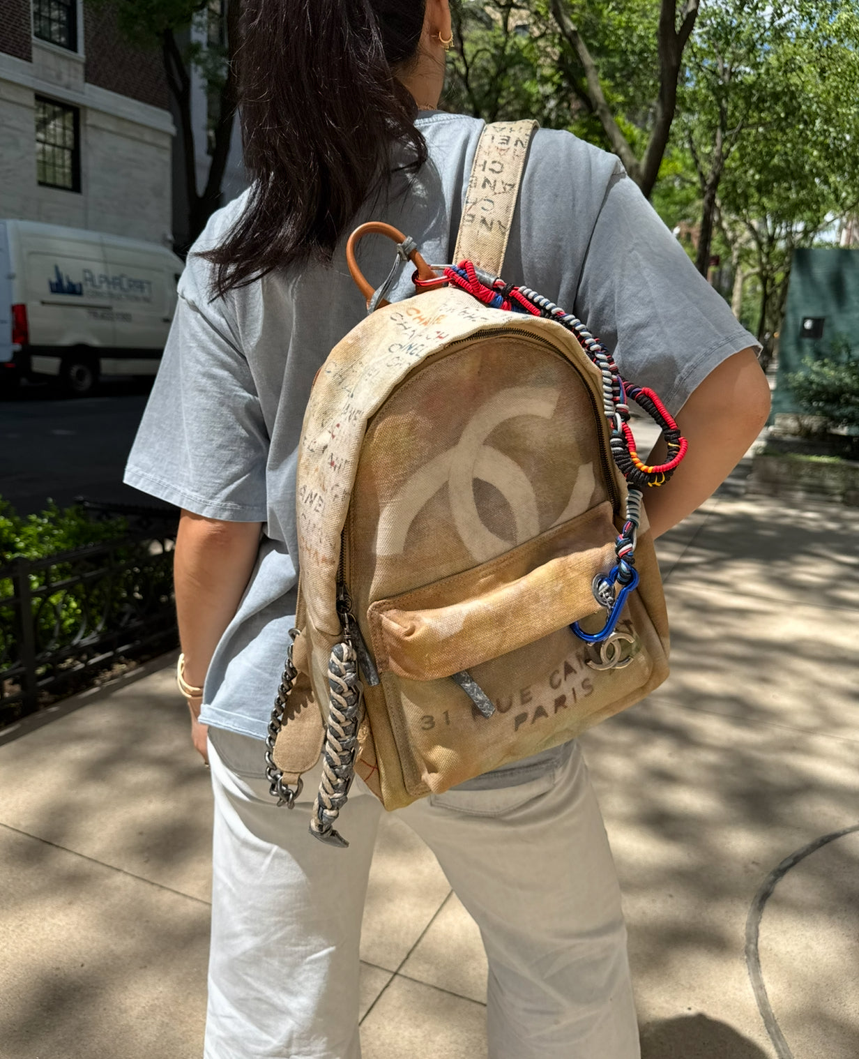 Chanel Canvas Graffiti Backpack