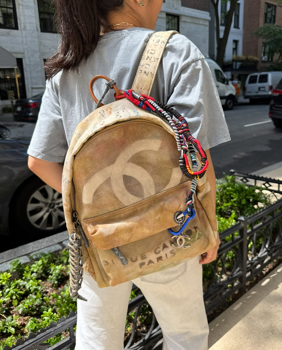 Chanel Canvas Graffiti Backpack