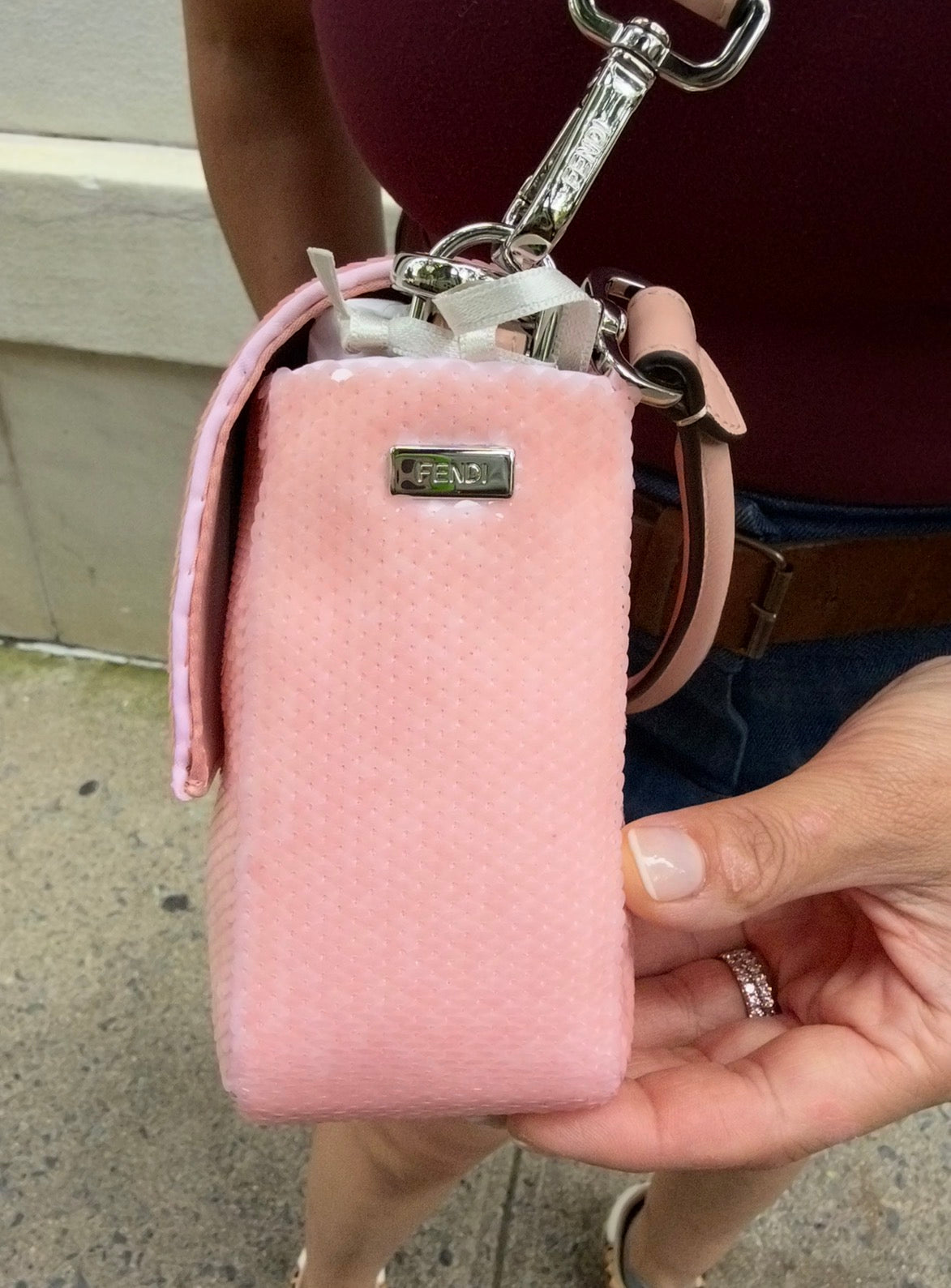 Fendi X Sarah Jessica Parker Pink Ombre Sequin Baguette
