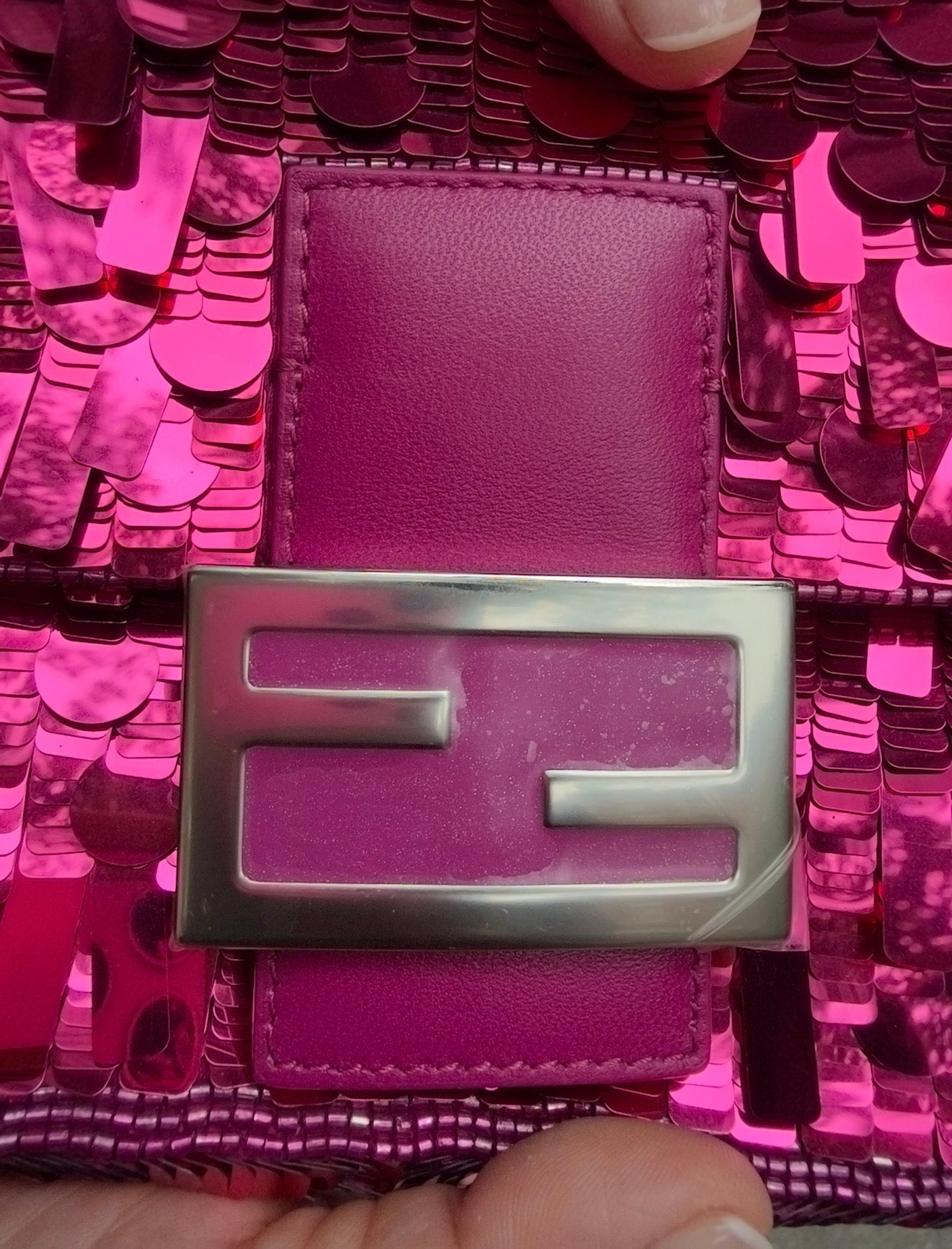 FENDI Pink Sequins Baguette