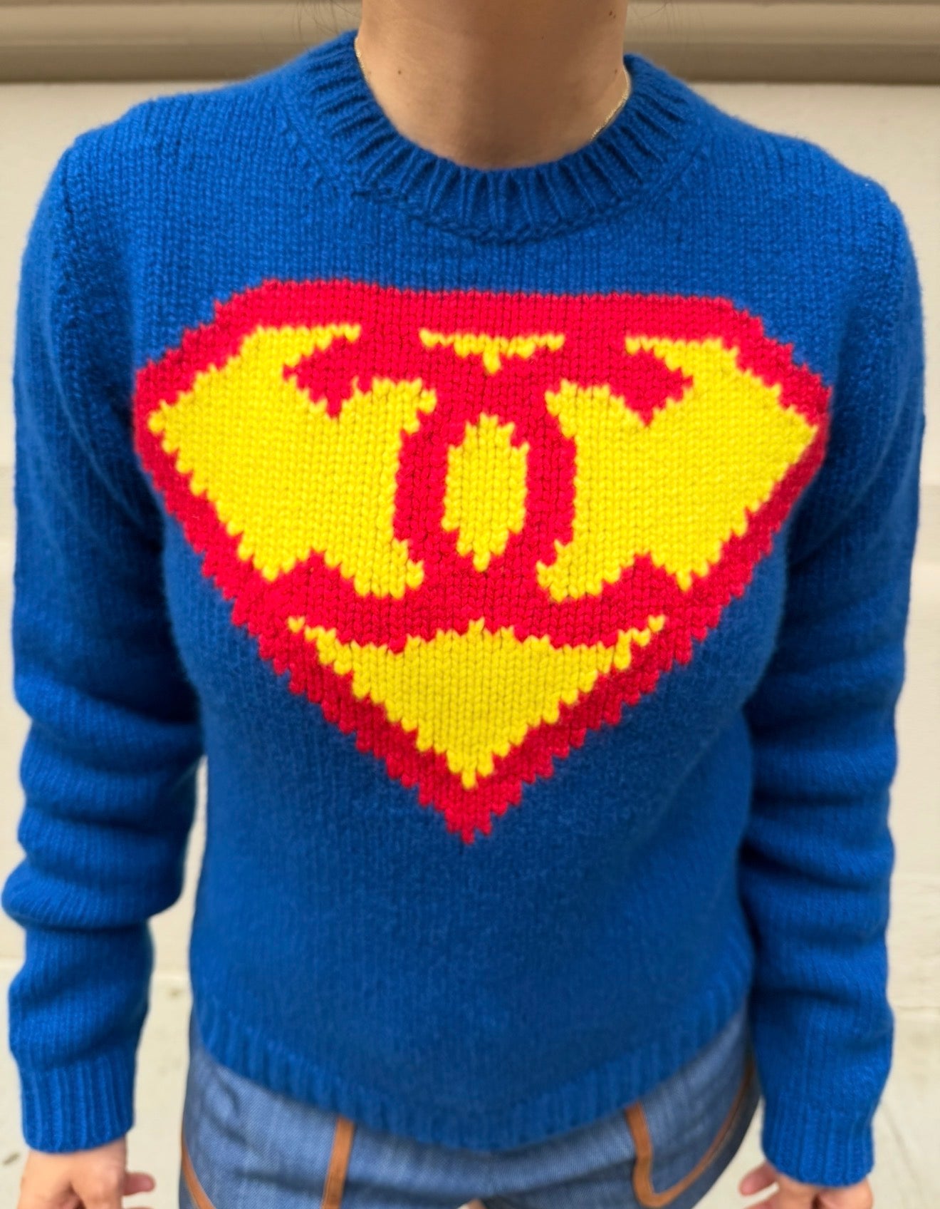 CHANEL Superman CC Cashmere Pullover Sweater