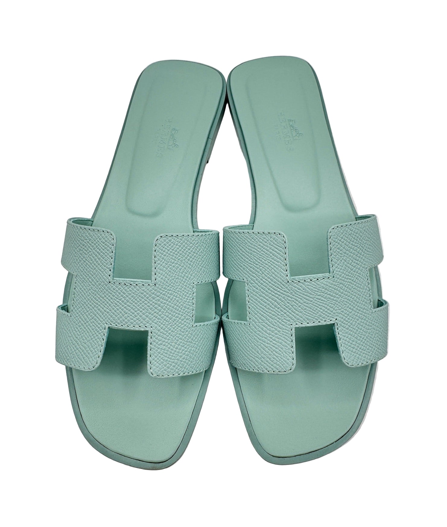 Hermès Vert Embrun Oran Sandals