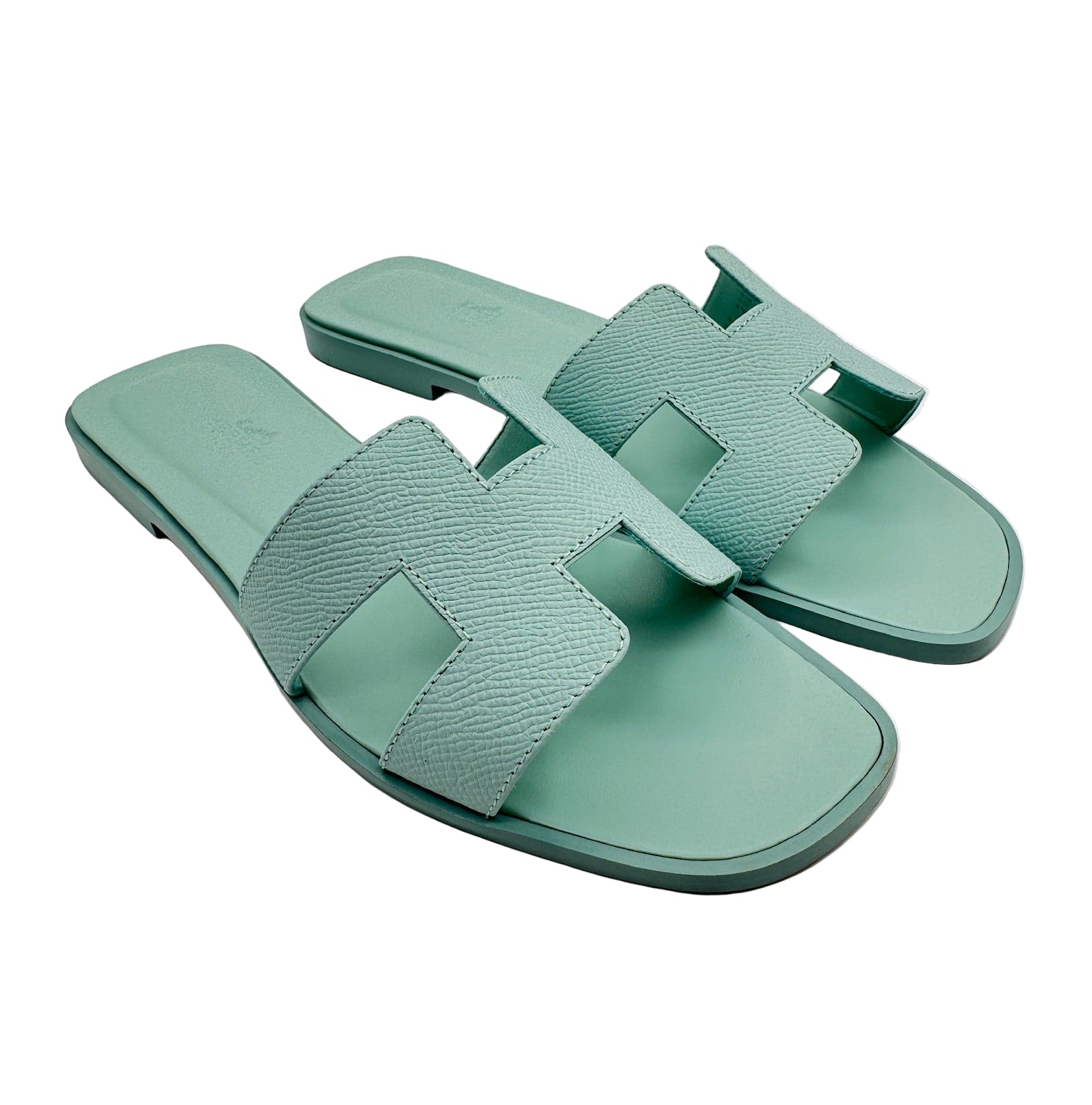 Hermès Vert Embrun Oran Sandals