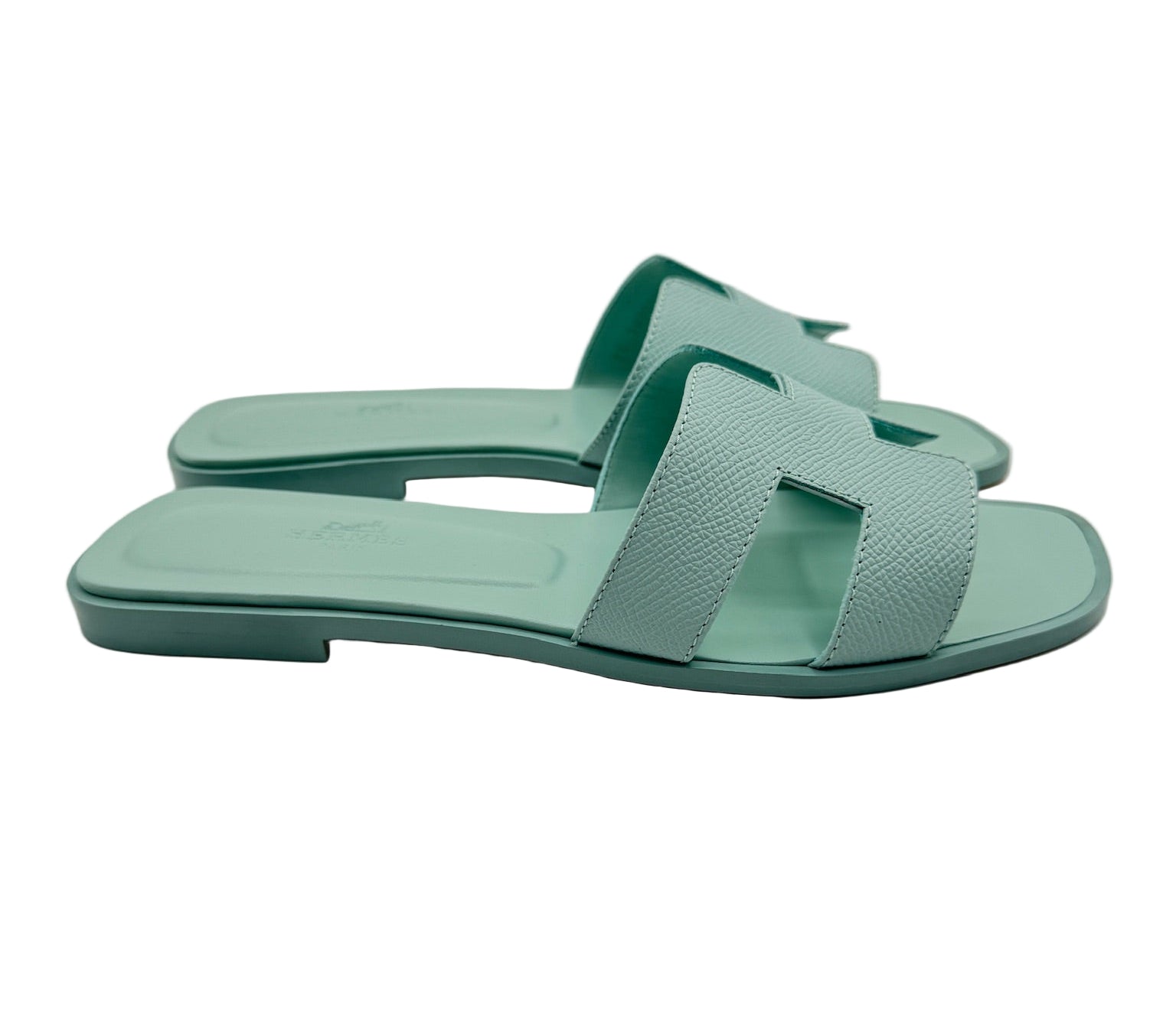 Hermès Vert Embrun Oran Sandals