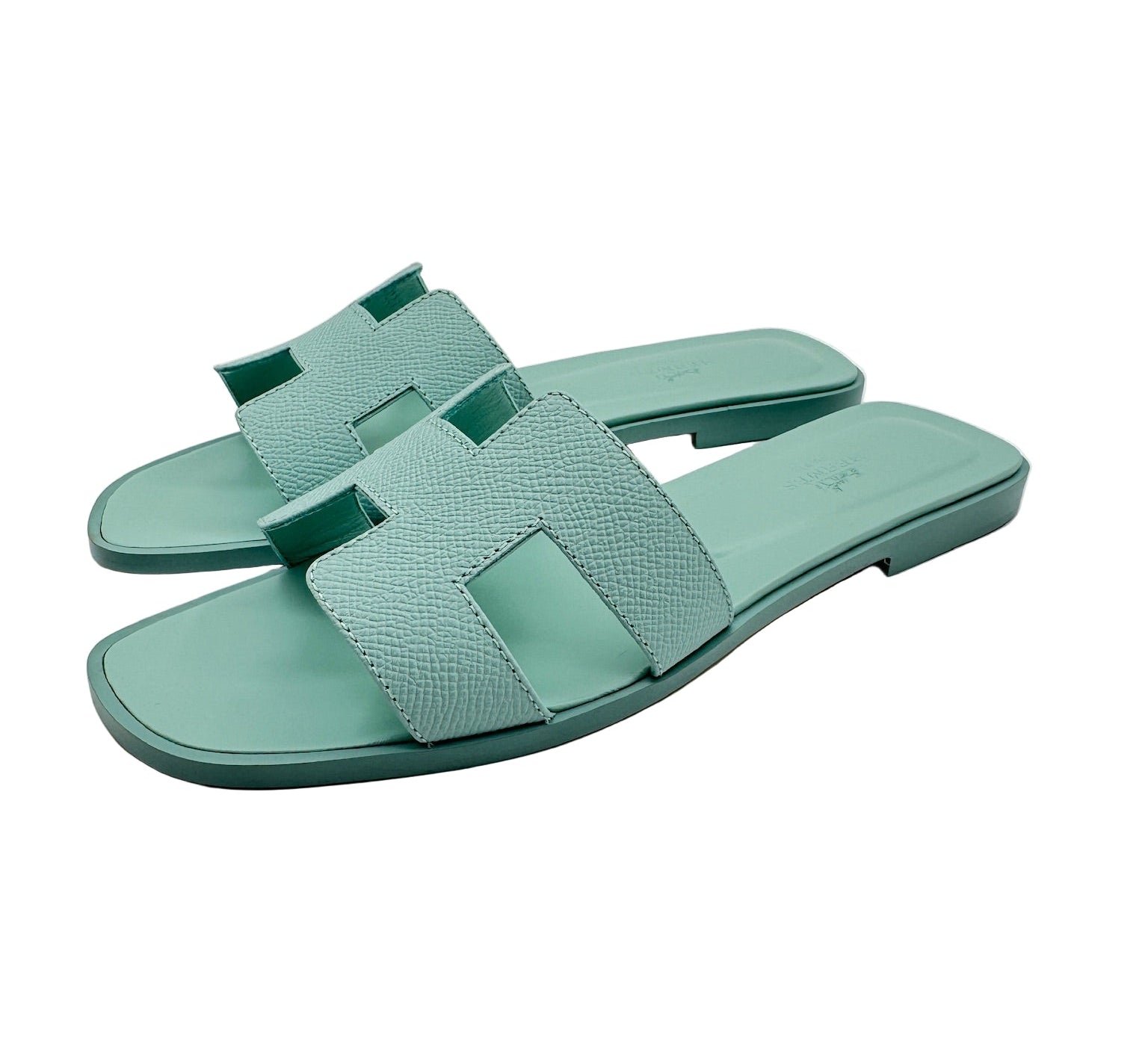 Hermès Vert Embrun Oran Sandals