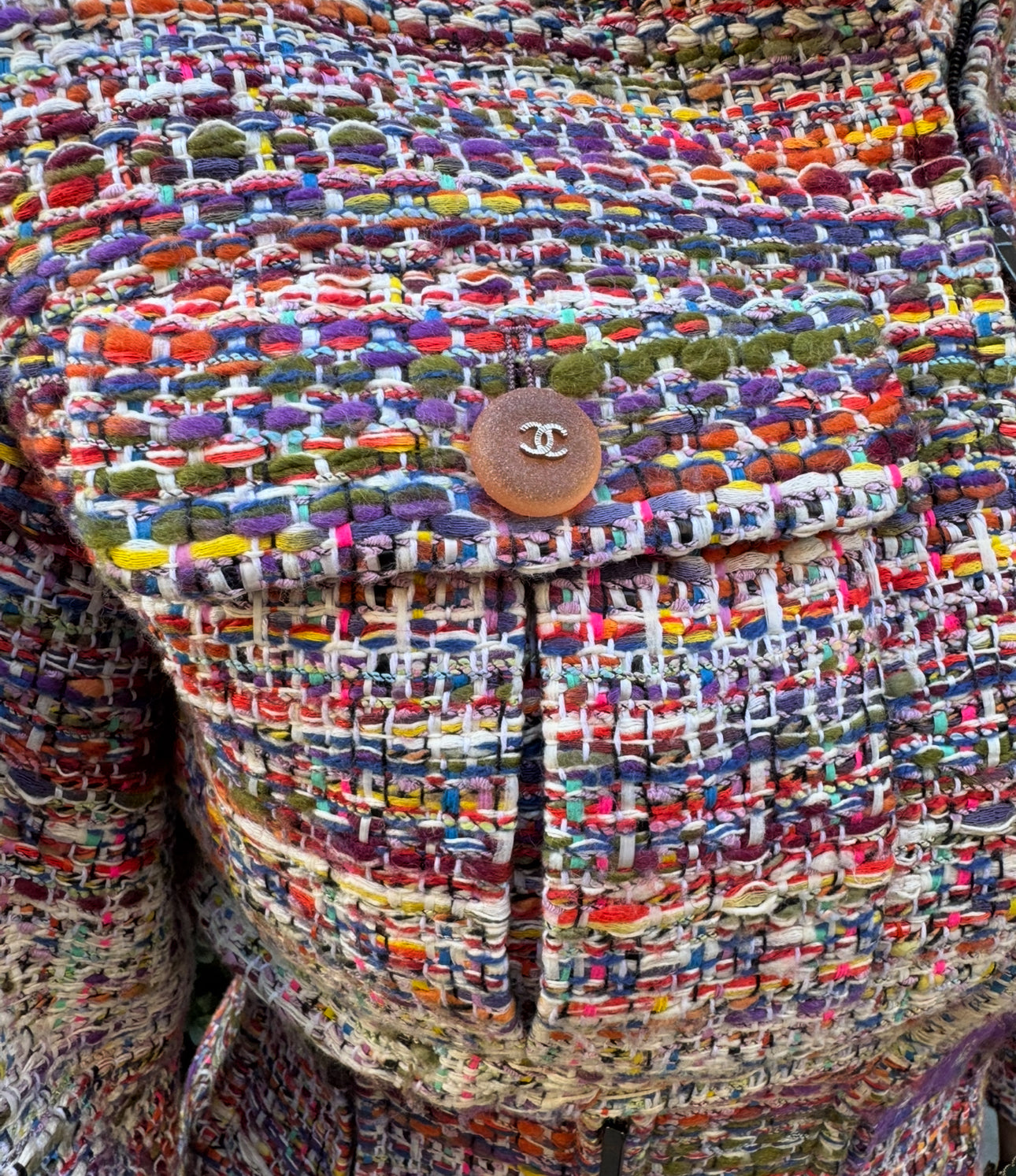 CHANEL Multicolor Tweed Jacket with Zippers