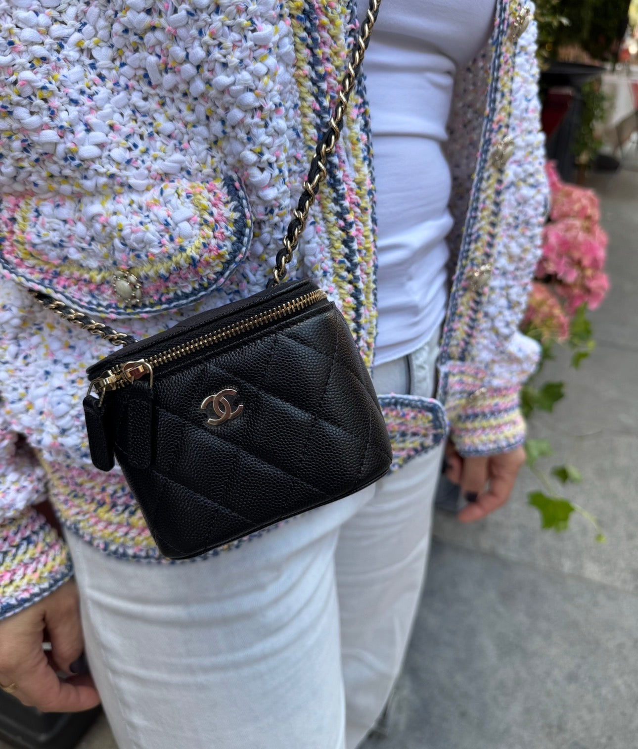 Chanel Black Caviar Mini Box Vanity Bag