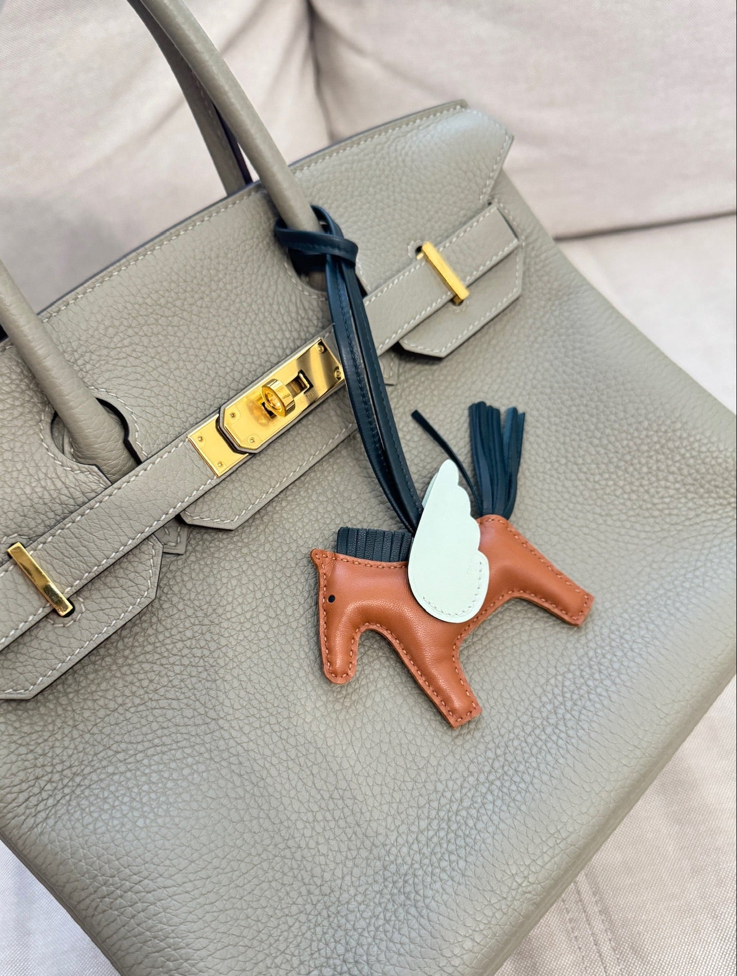 Hermès Rodeo PM Pegase Bag Charm Brown Vert Cypress Vert Fizz