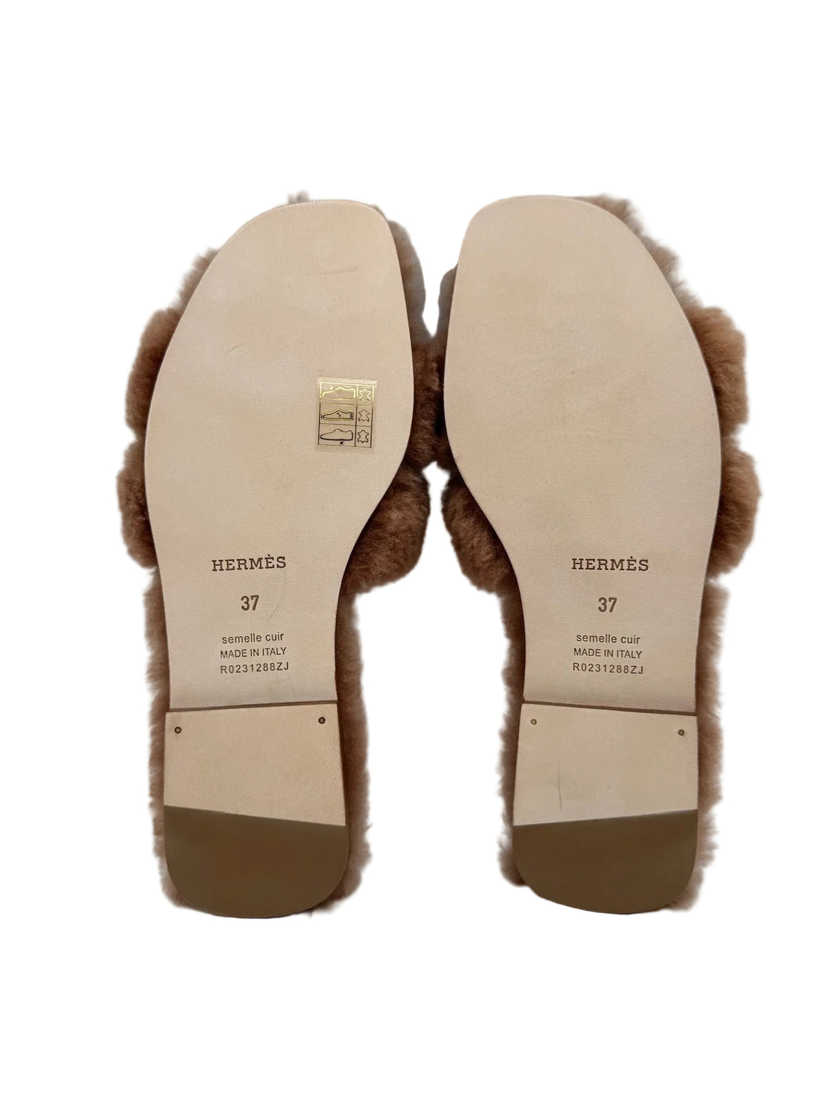 Hermès Brown Shearling Orans