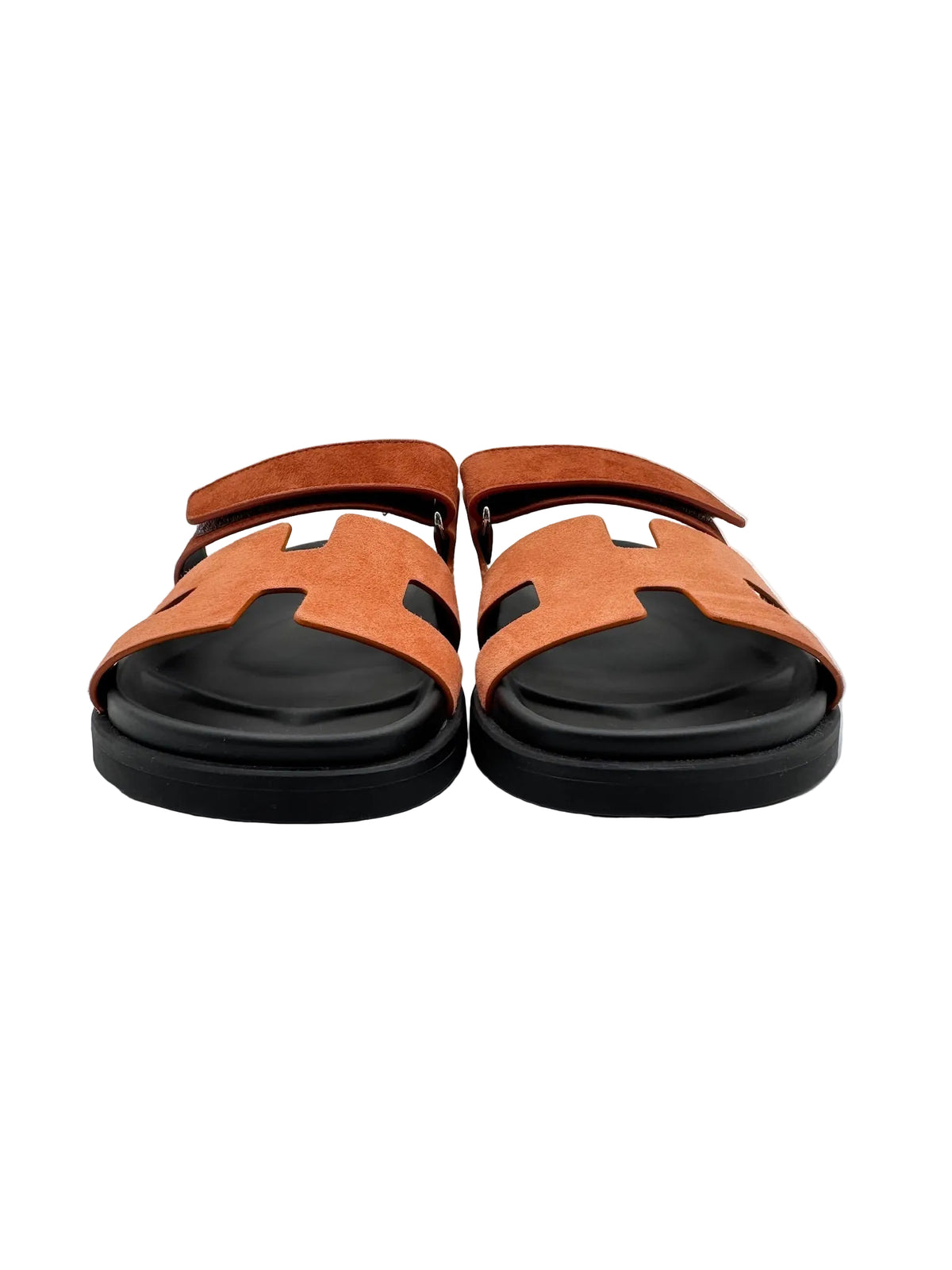 Hermès Rose Bois De Santal and Rouge De Turin Chypre Sandals