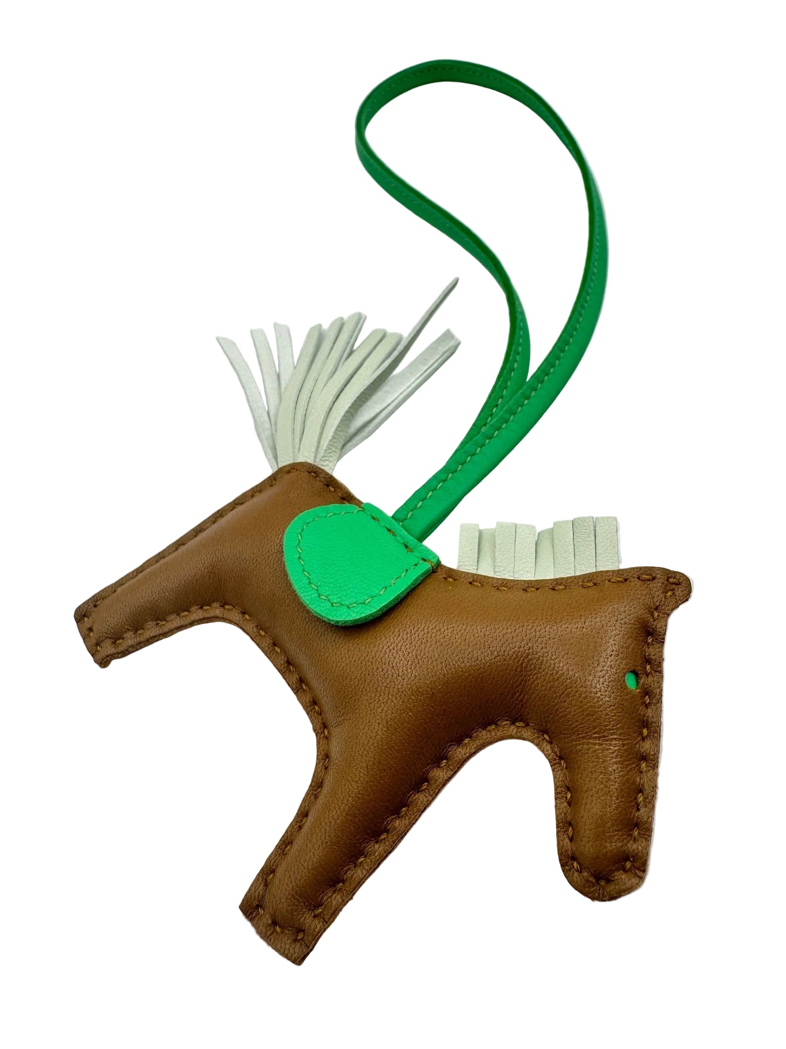 Hermès Rodeo PM Bag Charm Brown Vert Comic Vert Fizz