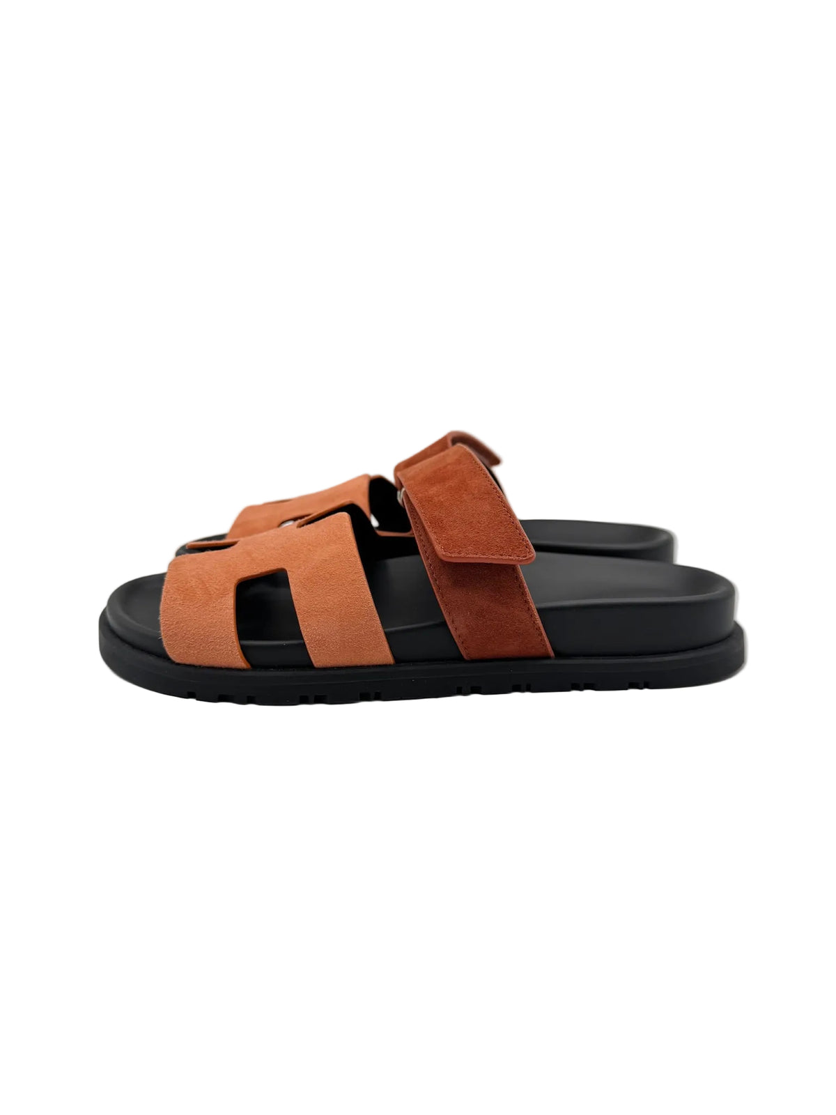 Hermès Rose Bois De Santal and Rouge De Turin Chypre Sandals