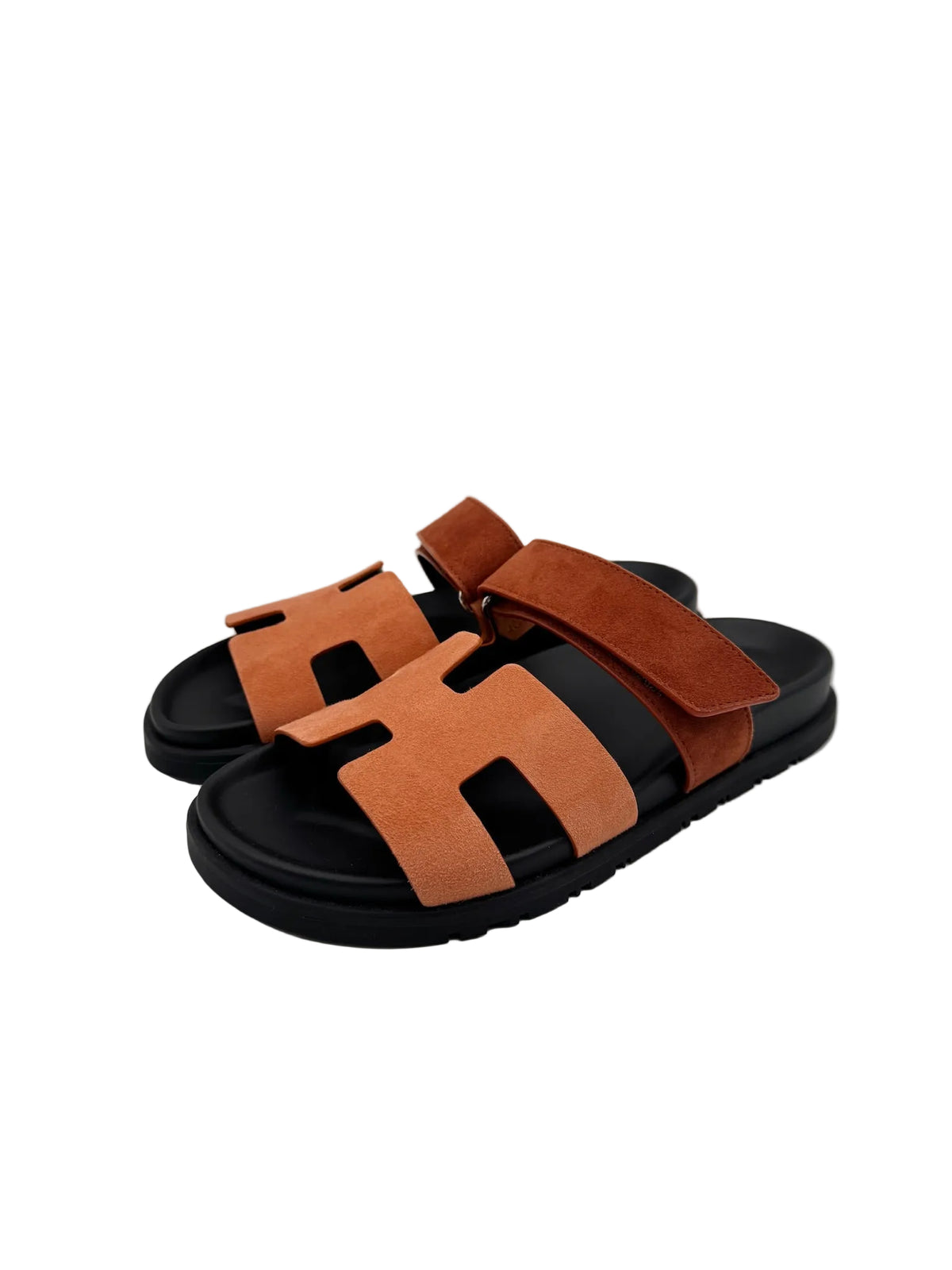 Hermès Rose Bois De Santal and Rouge De Turin Chypre Sandals