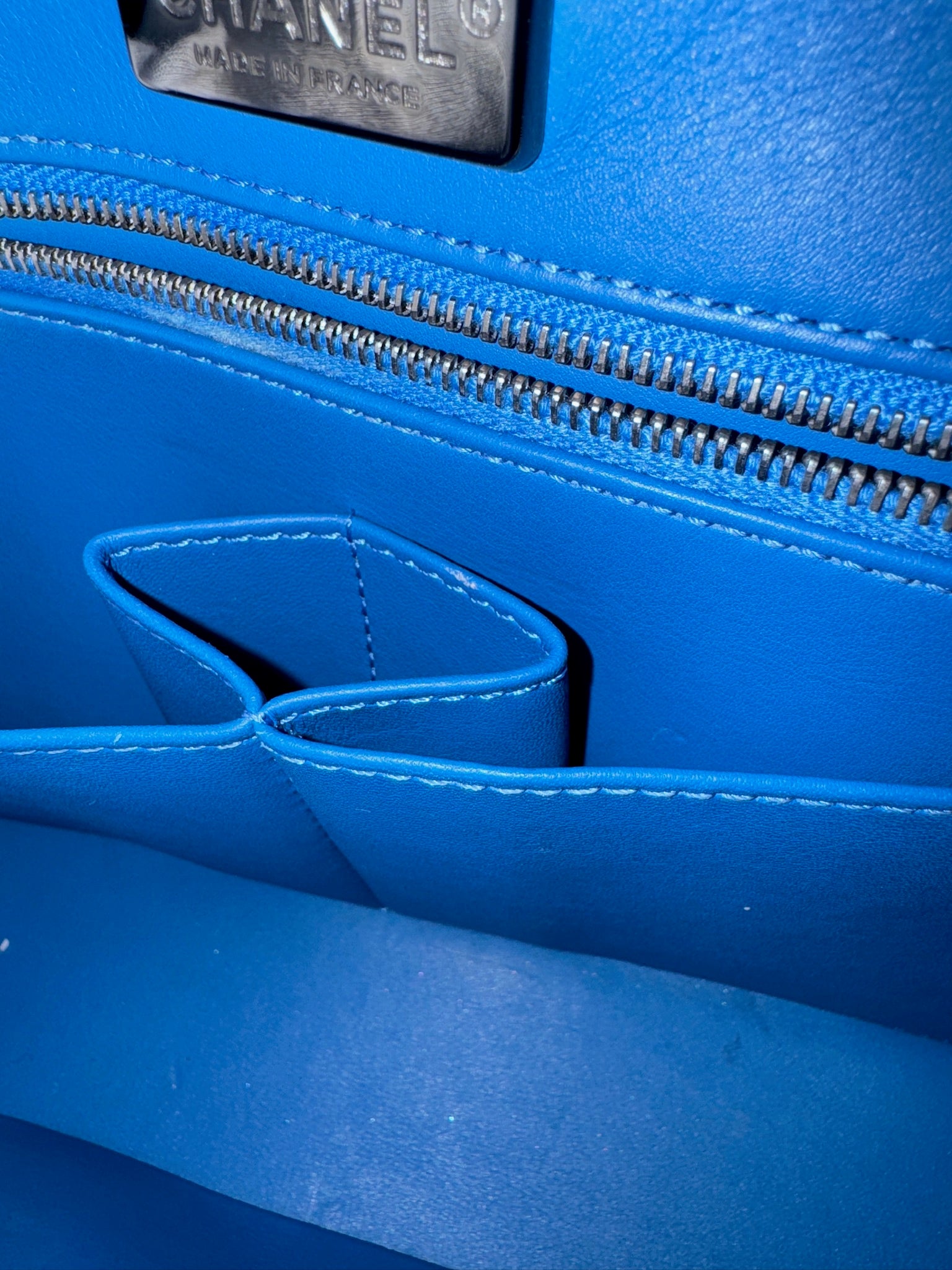 Chanel Blue Alligator Medium Classic Double Flapbag