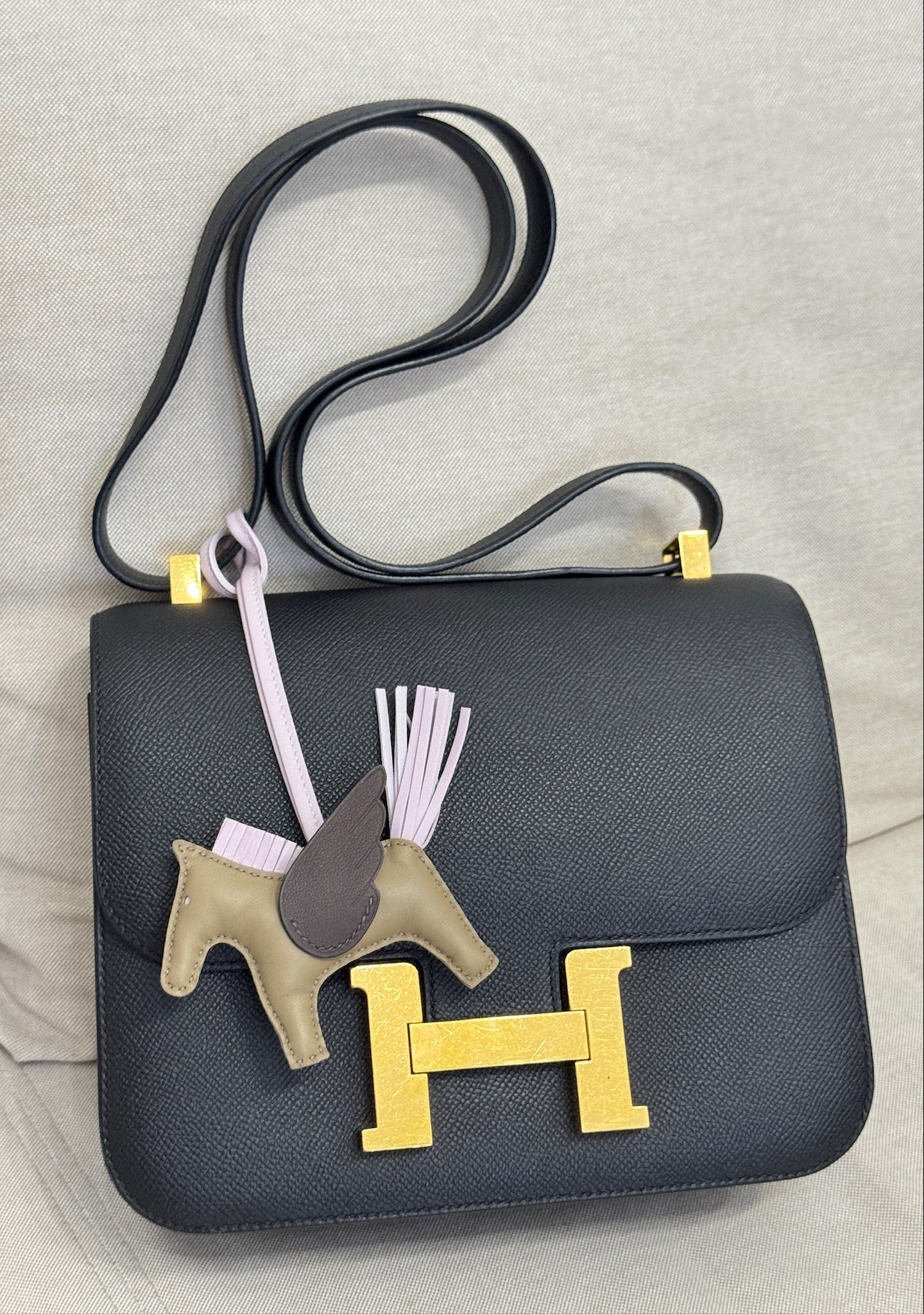 Hermès Rodeo PM Pegase Bag Charm Beige Marfa Mauve Pale Moka