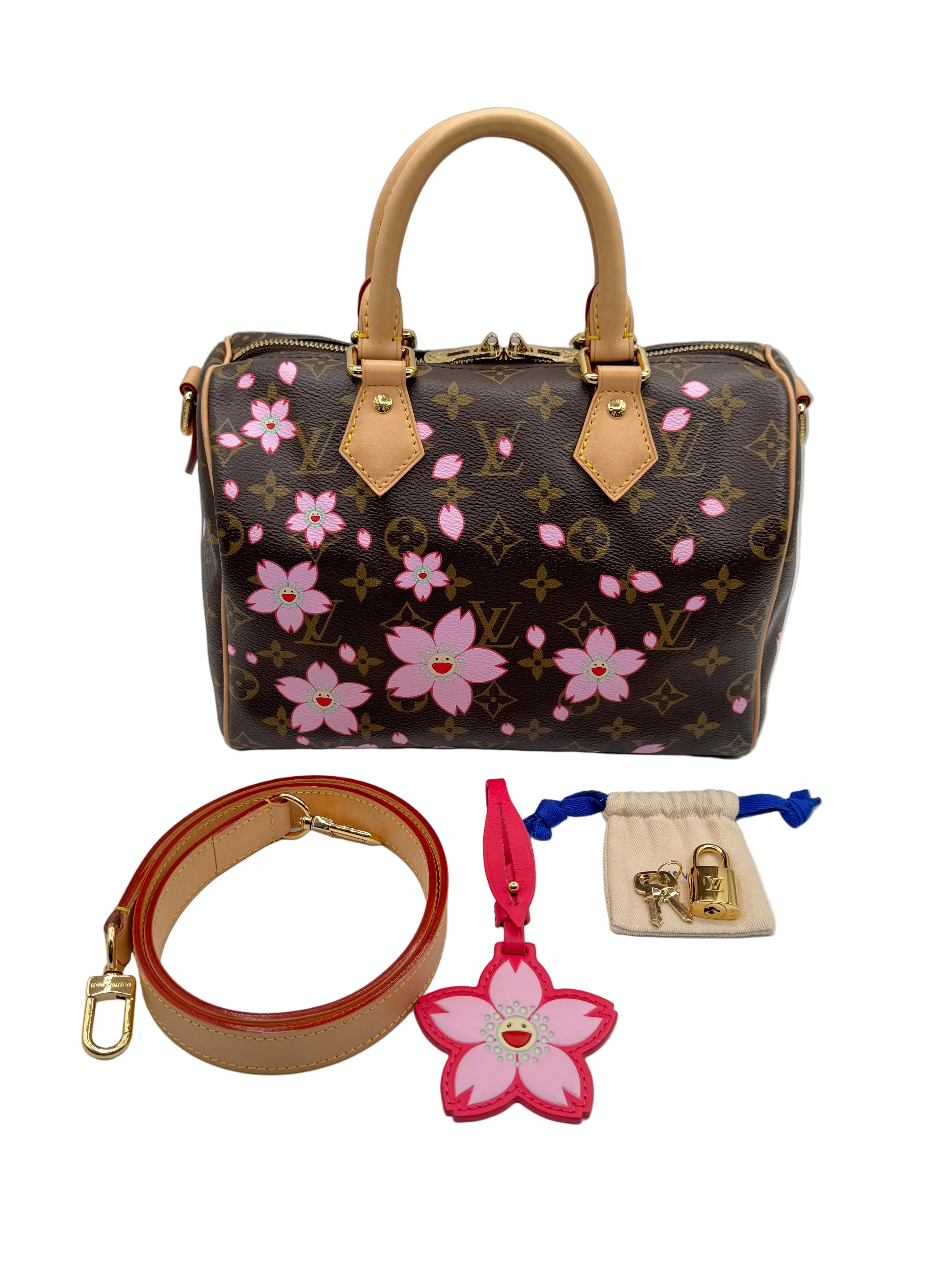 Louis Vuitton X Takashi Murakami Cherry Blossom Brown Monogram Speedy 25