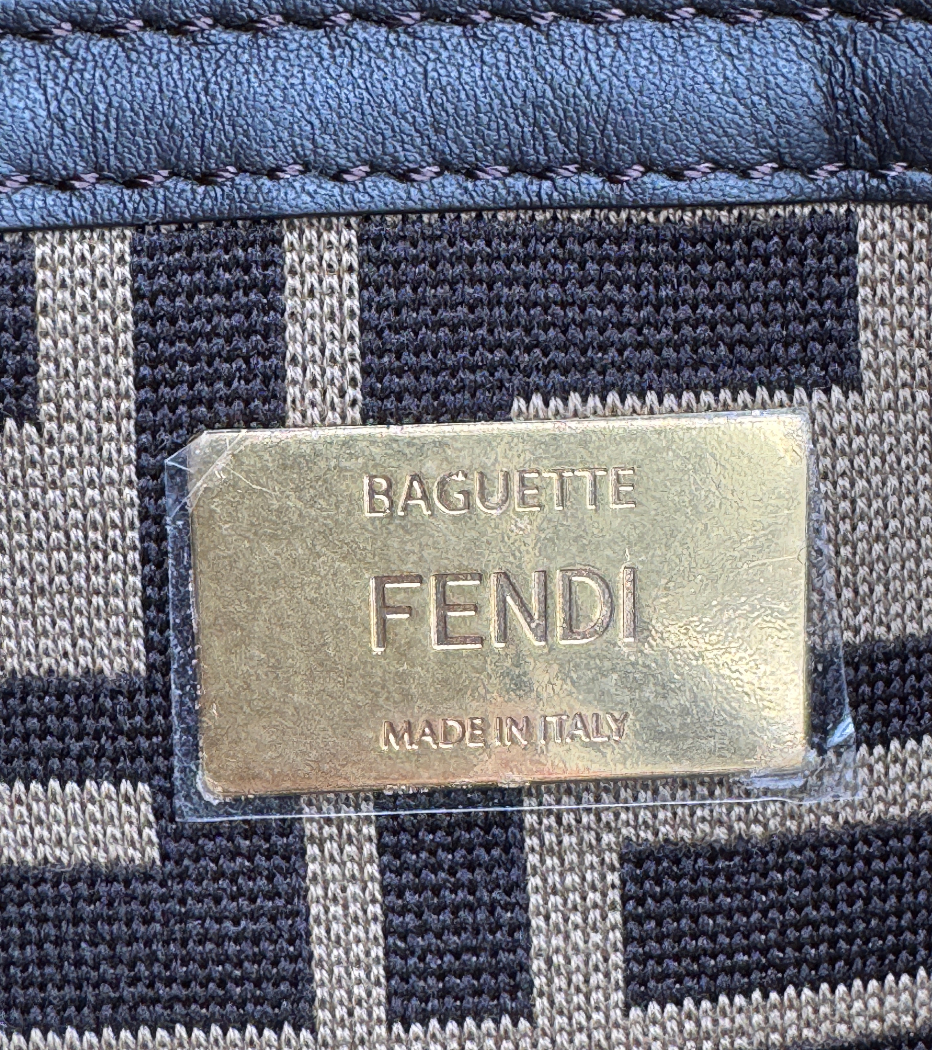 Fendi Red and Beige FF Raffia Baguette