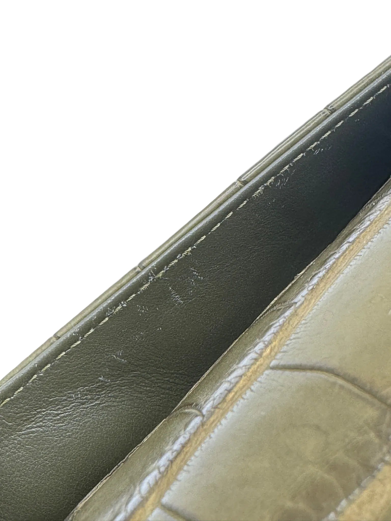 Chanel Matte Khaki Green Alligator Classic Double Flapbag